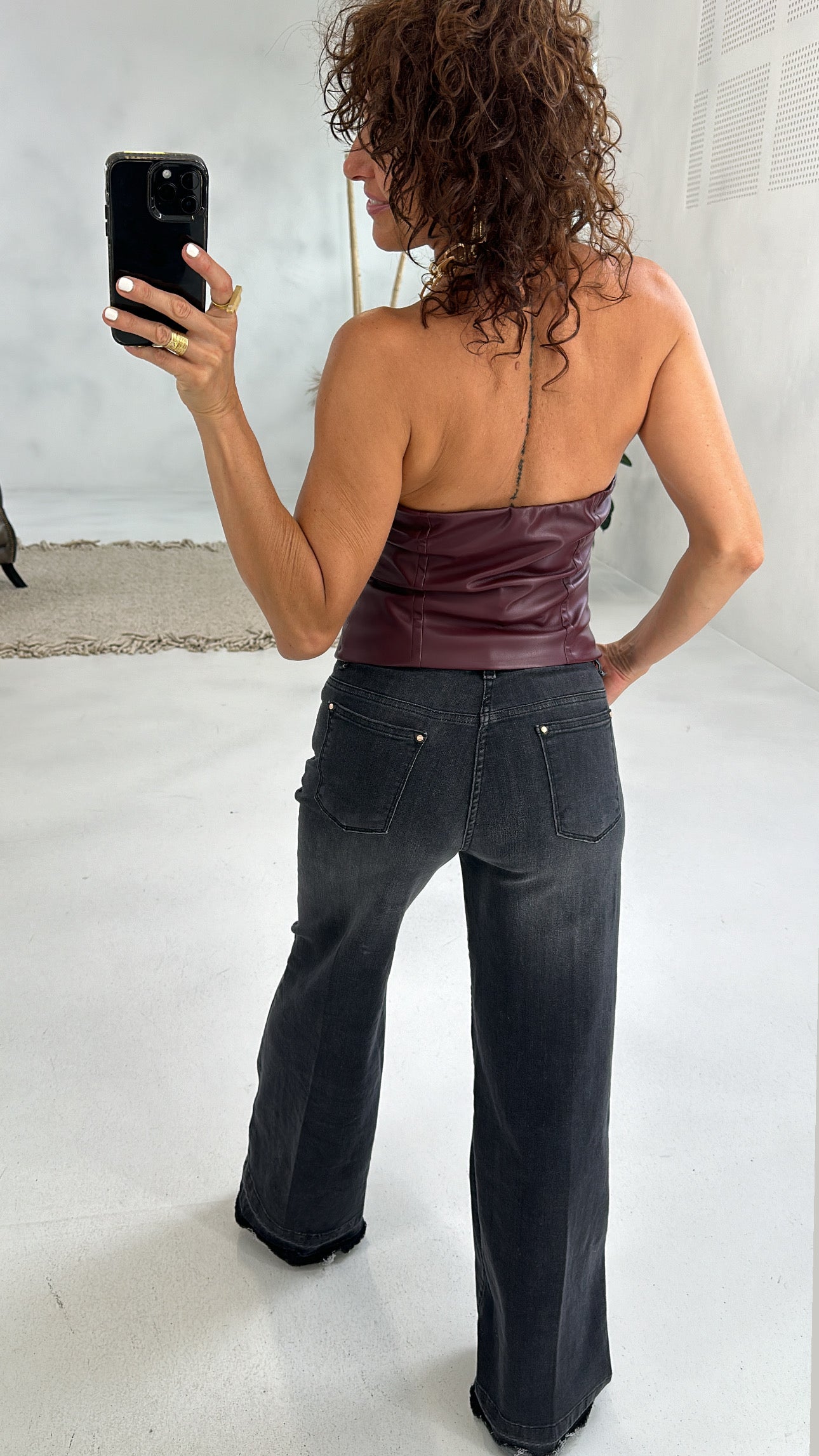 BUSTINO IN FINTA PELLE OPACA