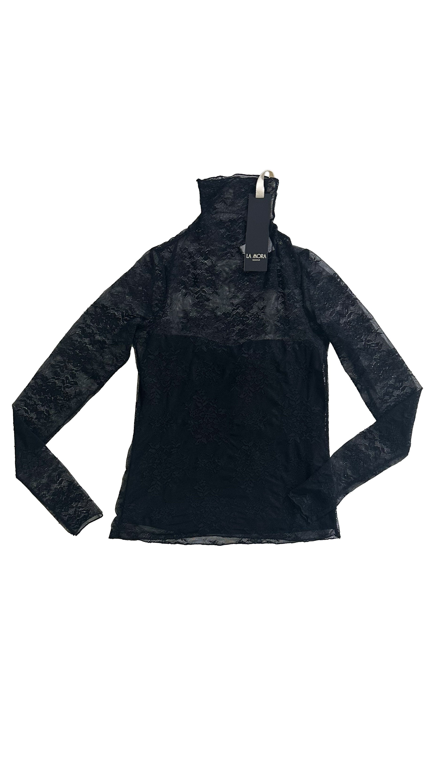 TWINSET CON LUPETTO IN PIZZO E TOP IN PUNTO MILANO LEGGERO