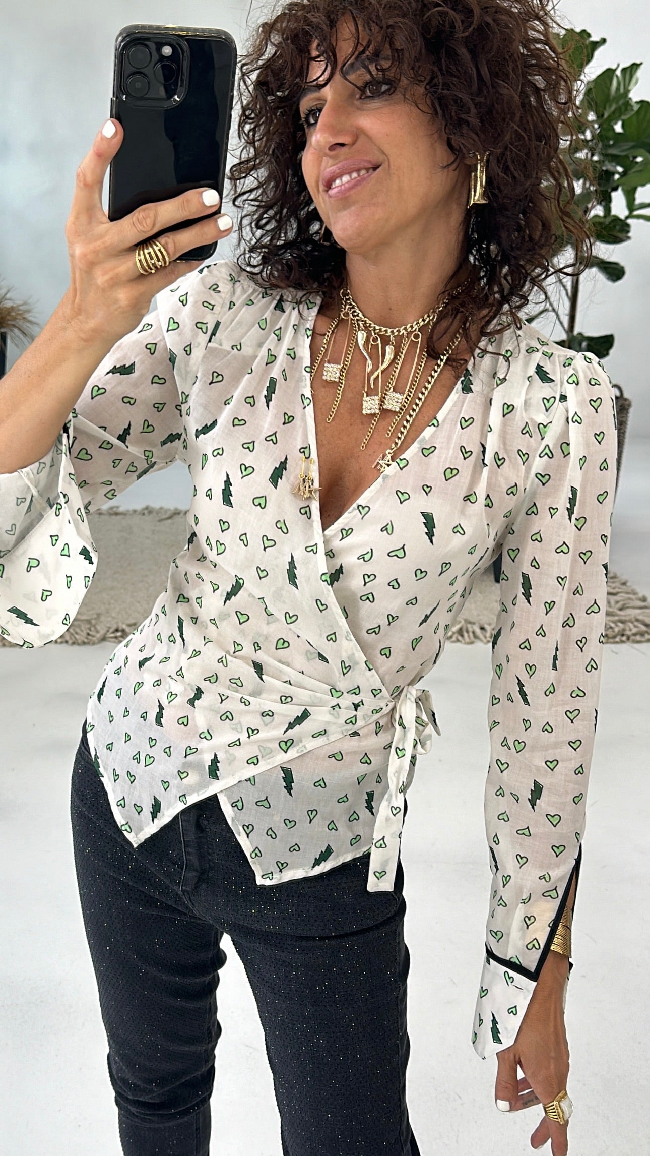 CAMICIA INCROCIATA IN MUSSOLA DI COTONE