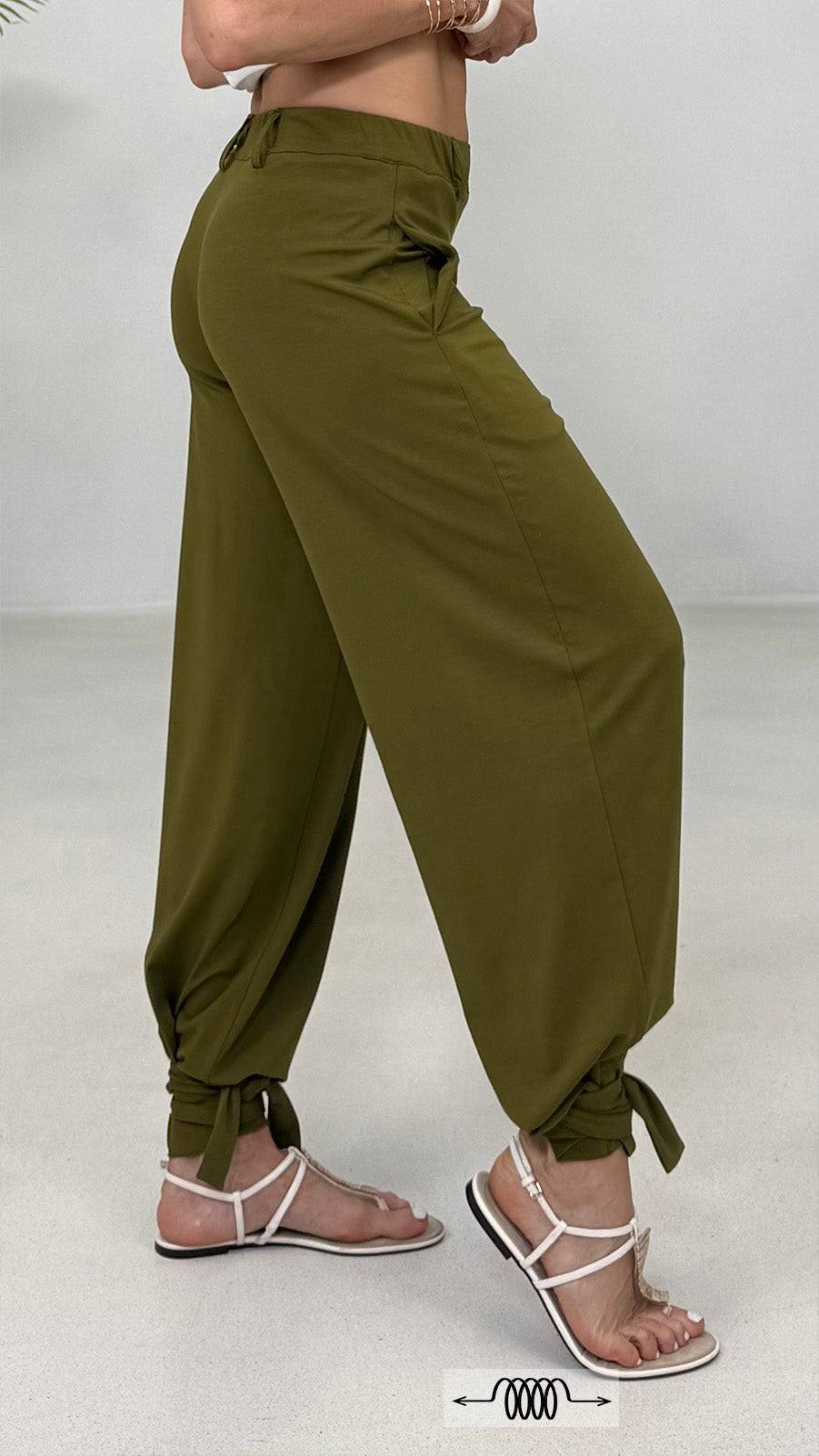 PANTALONE LACCI AL FONDO IN JERSEY LYOCELL ELASTICO