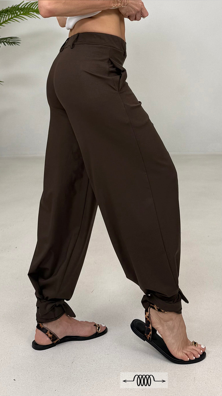 PANTALONE LACCI AL FONDO IN JERSEY LYOCELL ELASTICO