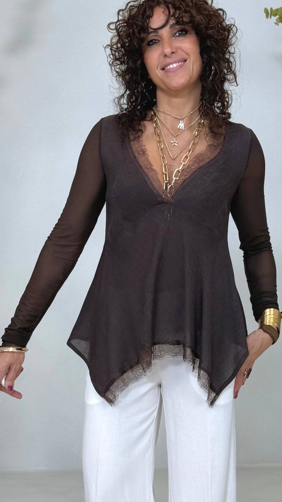 TOP IN GARZA VISCOSA LANA
