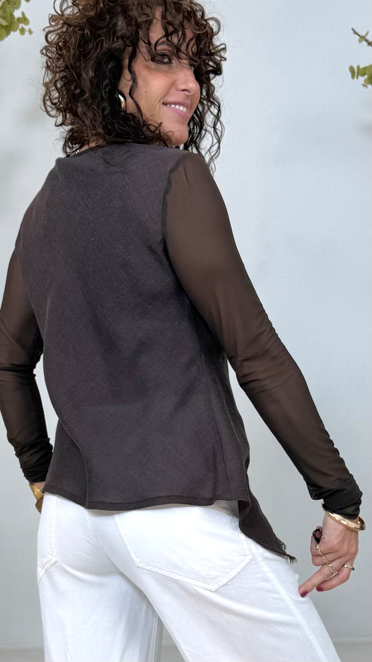 TOP IN GARZA VISCOSA LANA