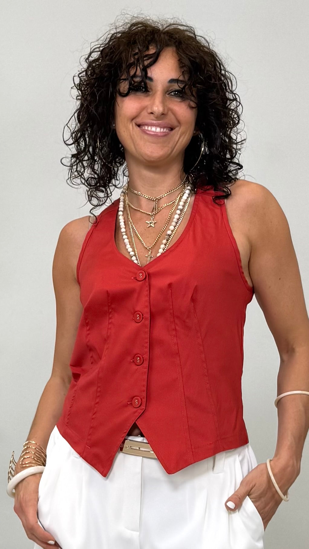 GILET IN PELLE D'UOVO