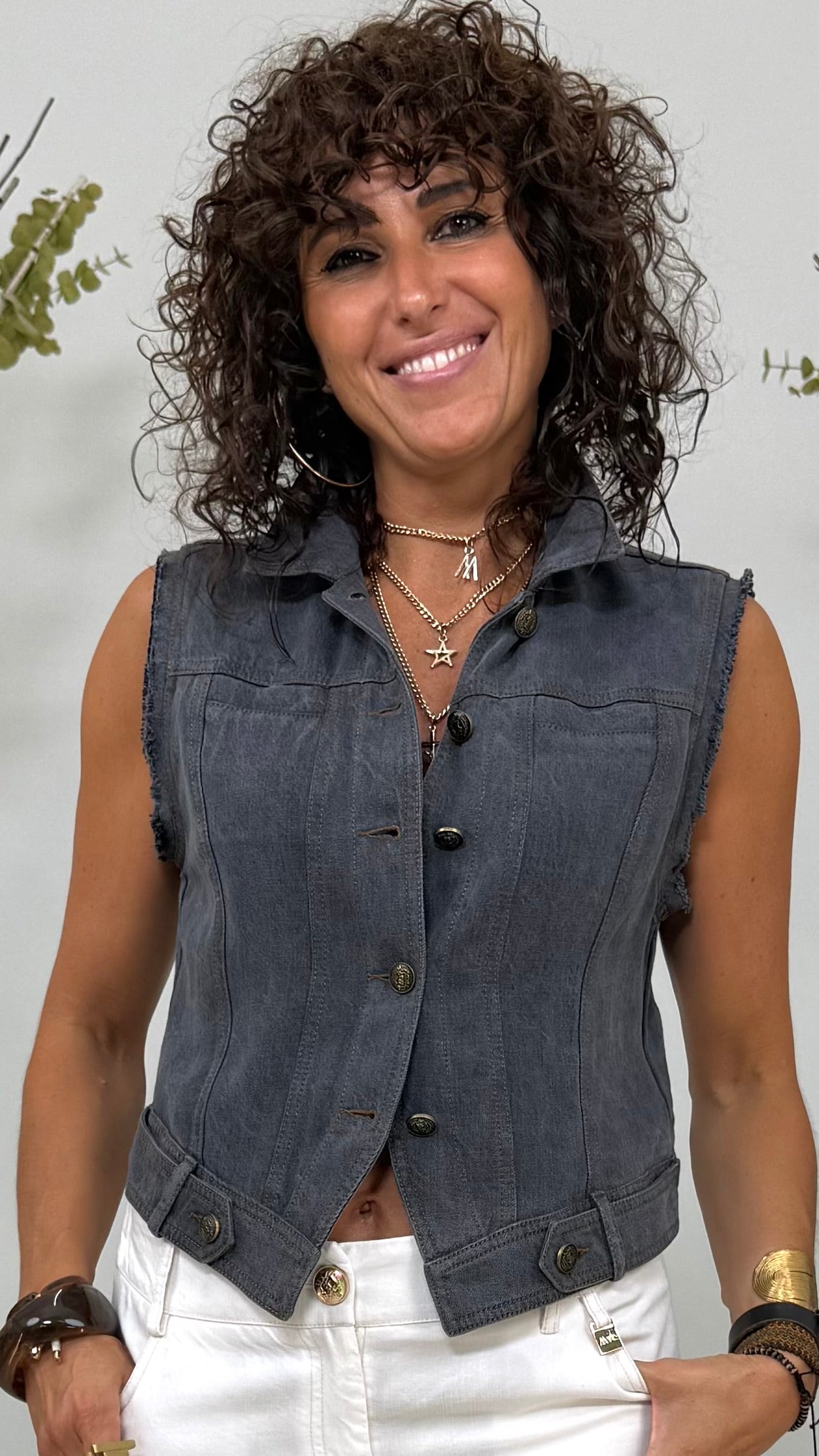 GILET JEANS IN LYOCELL