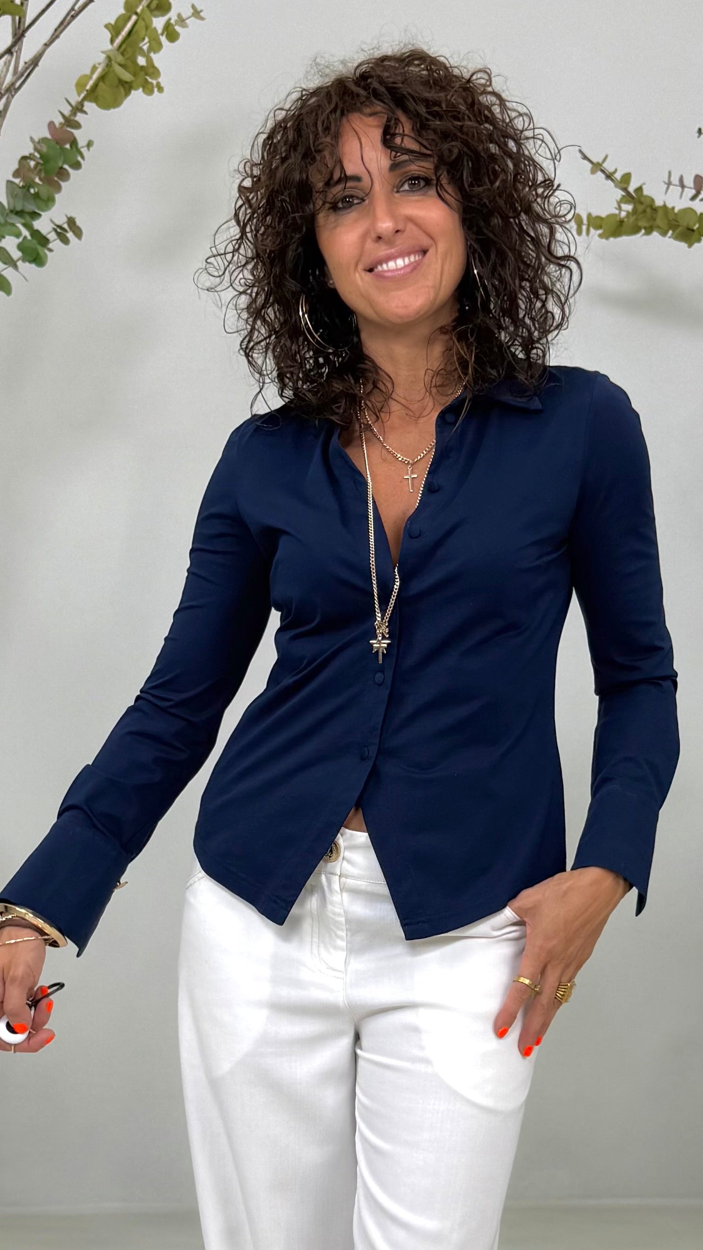 CAMICIA IN JERSEY DI COTONE MODAL