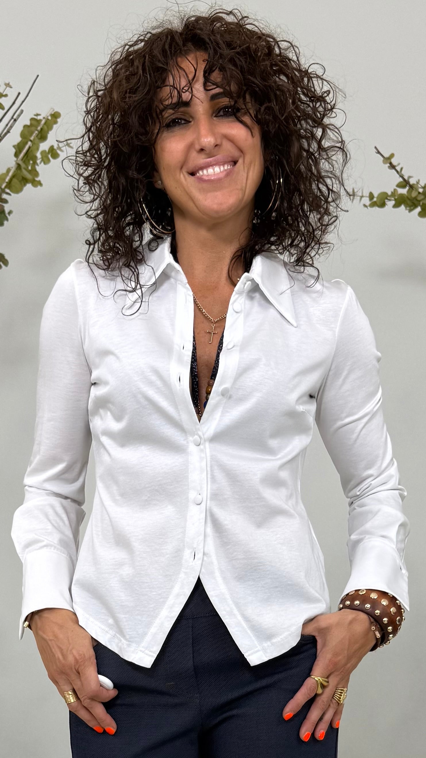 CAMICIA IN JERSEY DI COTONE MODAL