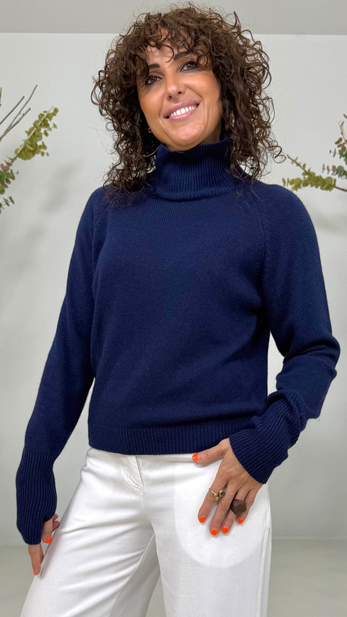 MAGLIA QUADRATA COLLO ALTO IN MISTO CASHMERE