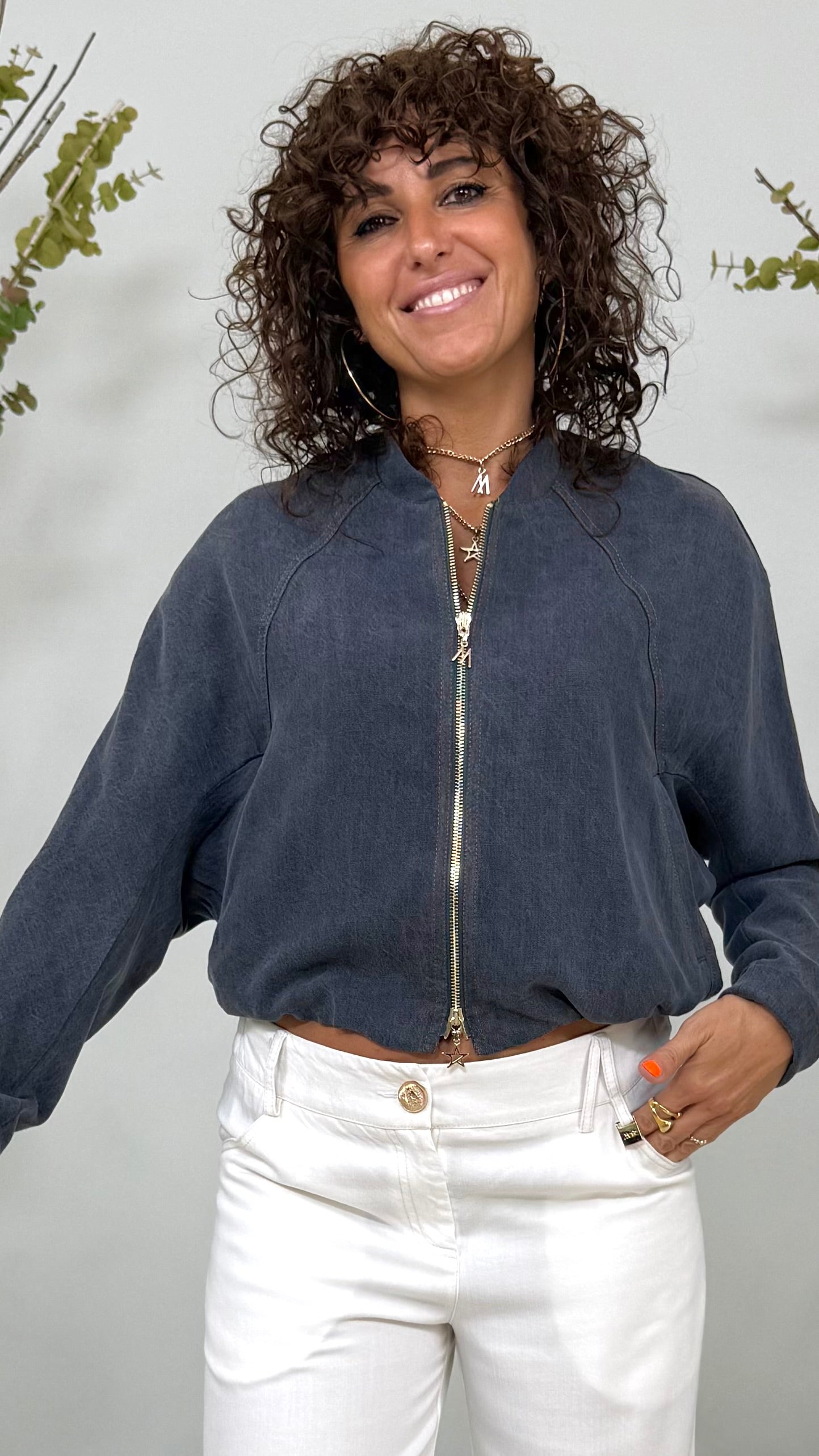 BOMBER IN JEANS LYOCELL