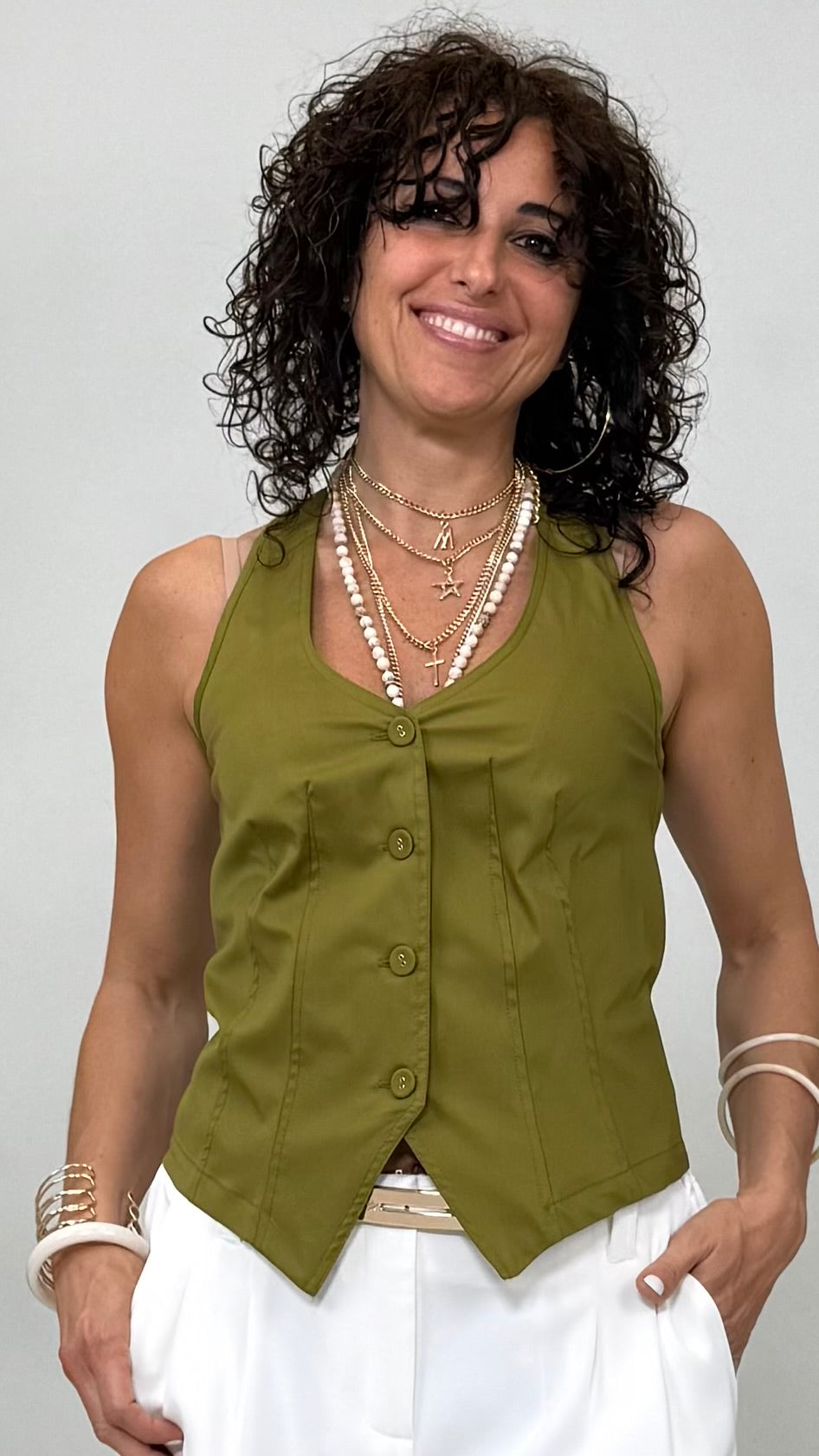 GILET IN PELLE D'UOVO