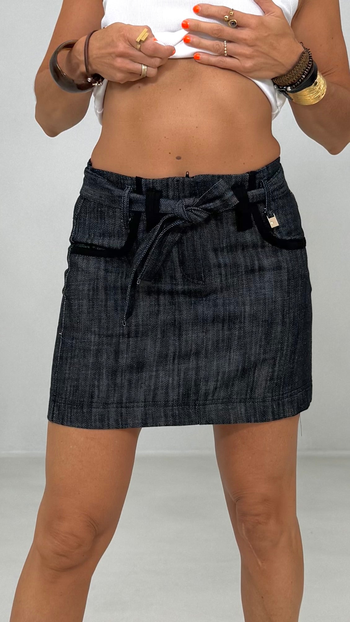 MINIGONNA IN DENIM 100%COTONE