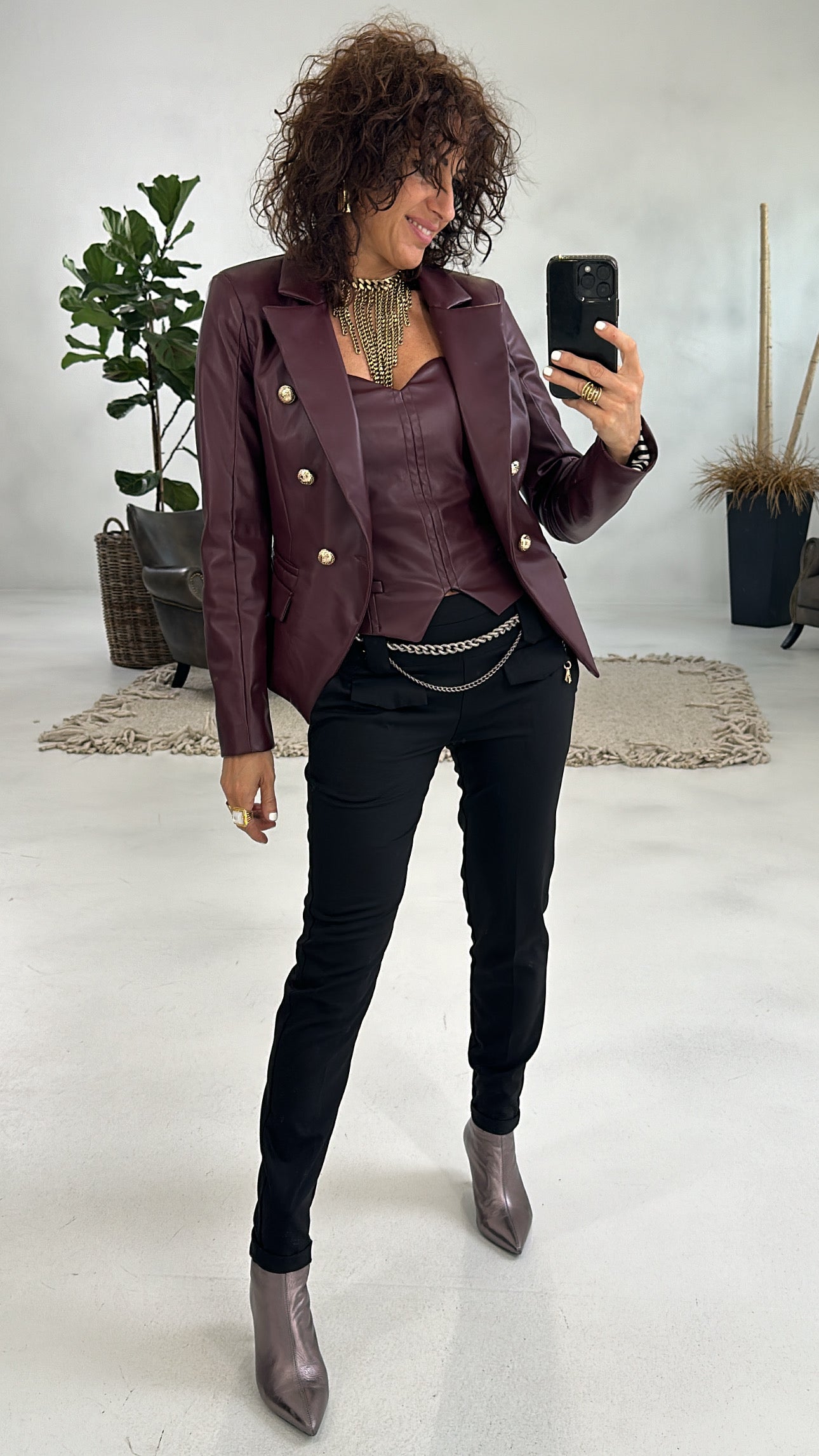 BUSTINO IN FINTA PELLE OPACA