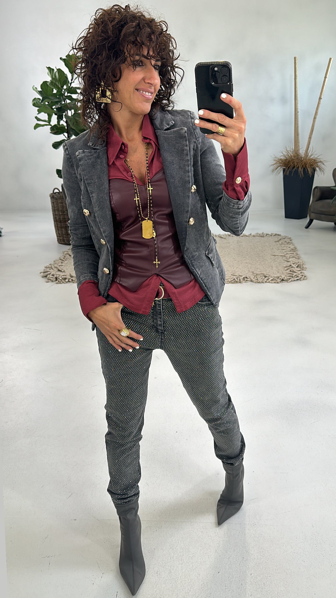 BUSTINO IN FINTA PELLE OPACA