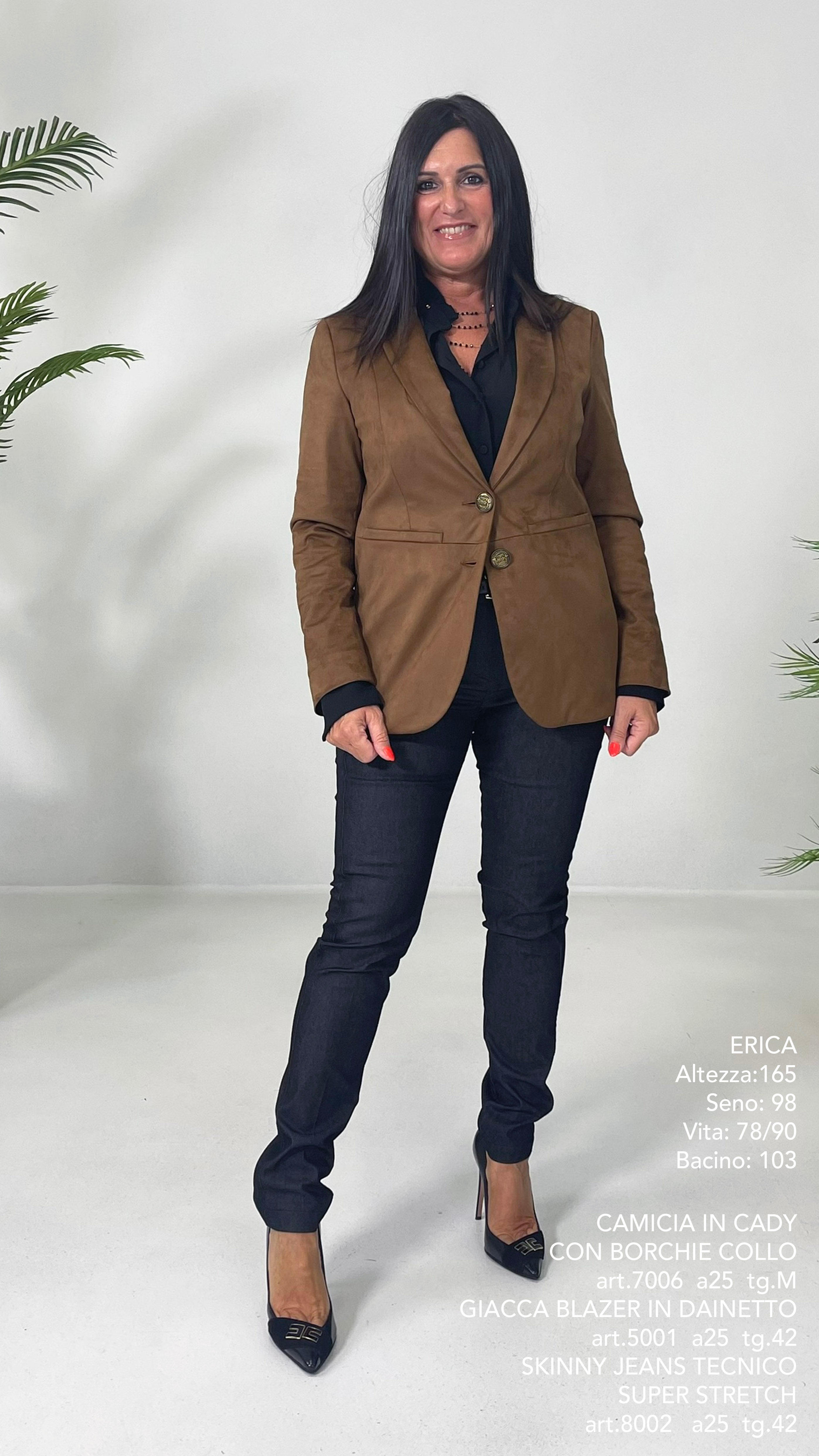 GIACCA BLAZER IN DAINETTO EFFETTO CAMOSCIO CON FODERA CANGIANTE