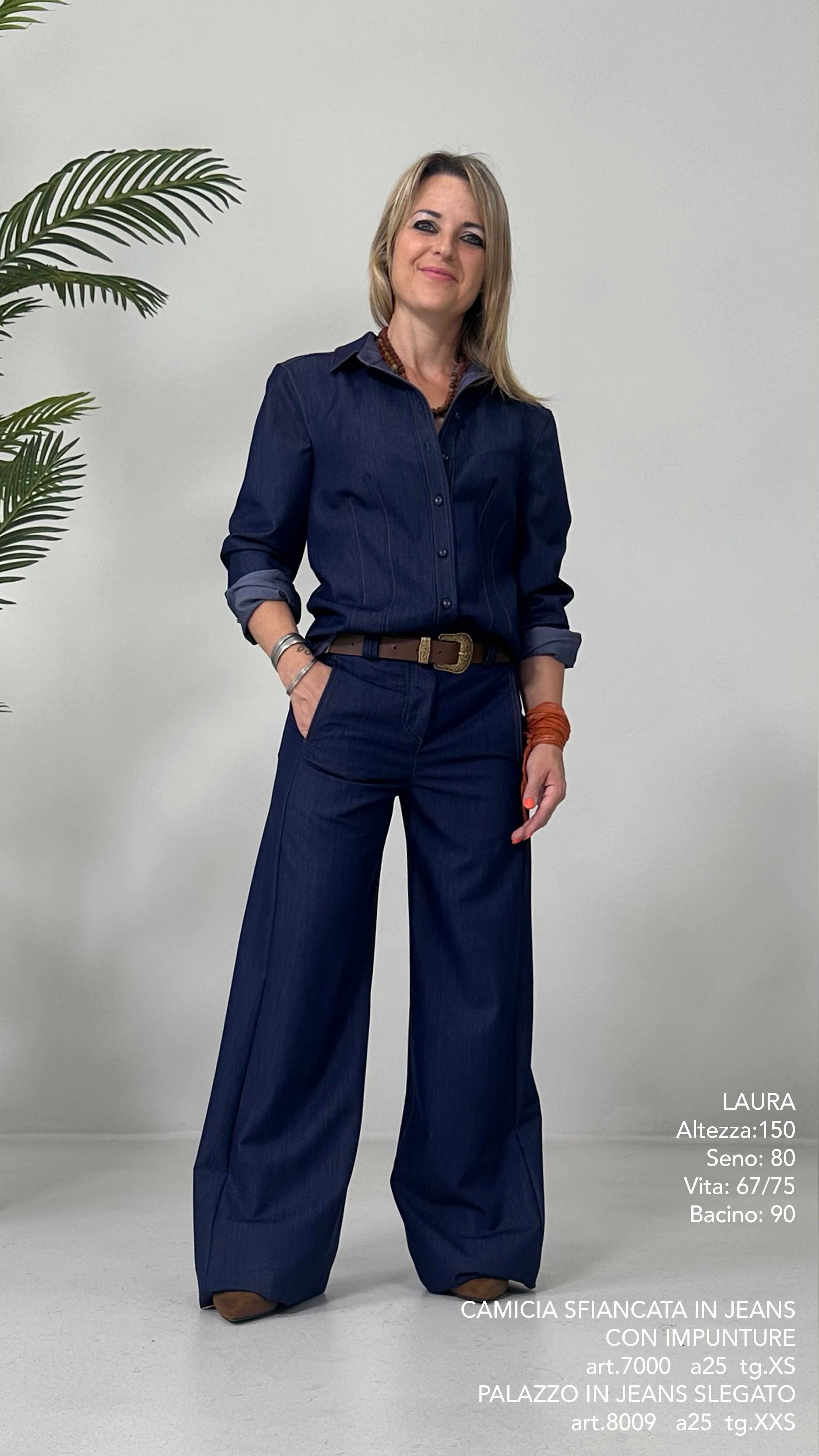 PALAZZO IN JEANS SLEGATO