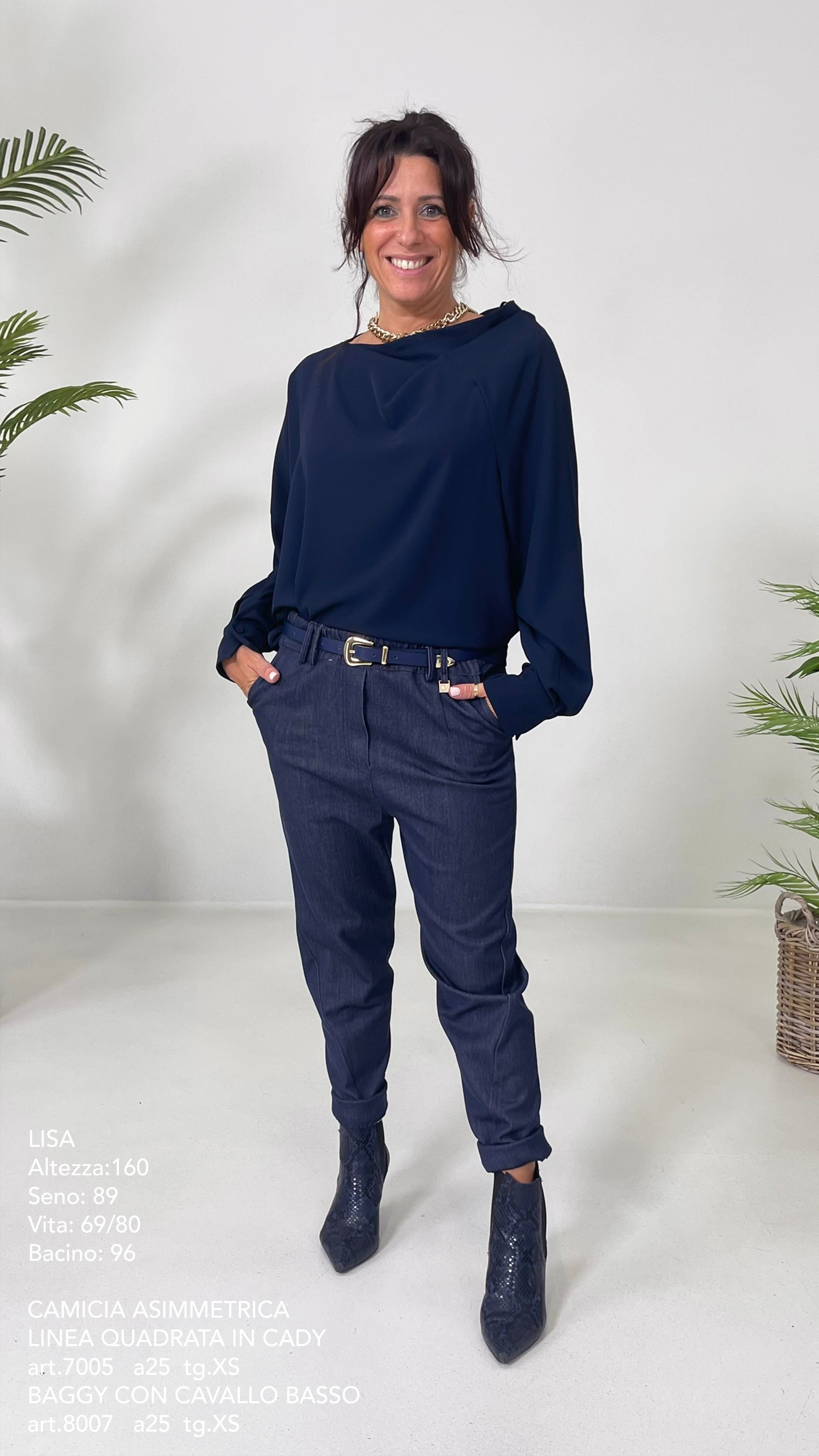 CAMICIA ASIMMETRICA LINEA QUADRATA IN CADY FLUIDO