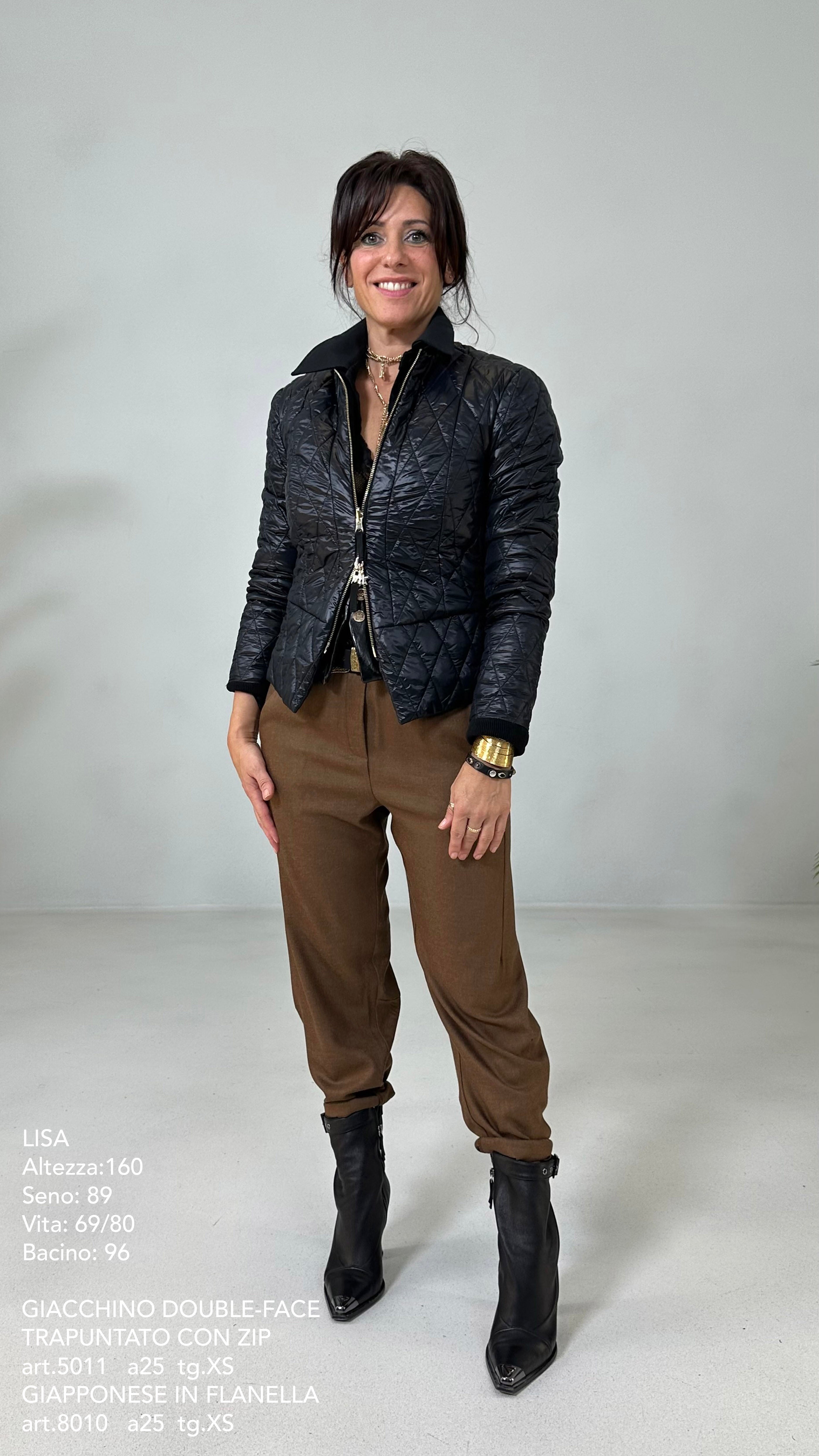 GIACCHINO DOUBLE FACE TRAPUNTATO CON ZIP