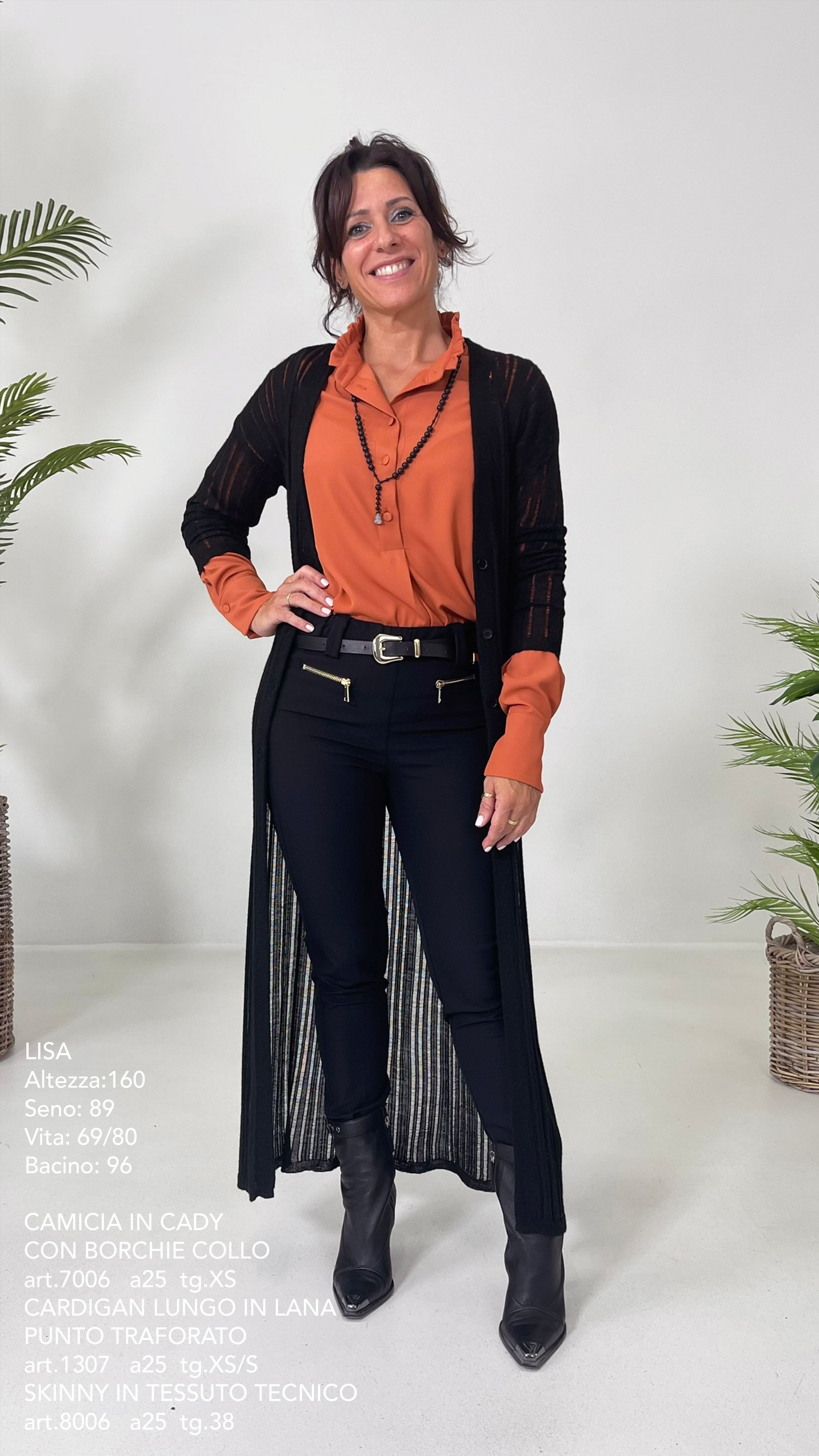 CAMICIA IN CADY FLUIDO CON BORCHIE COLLO