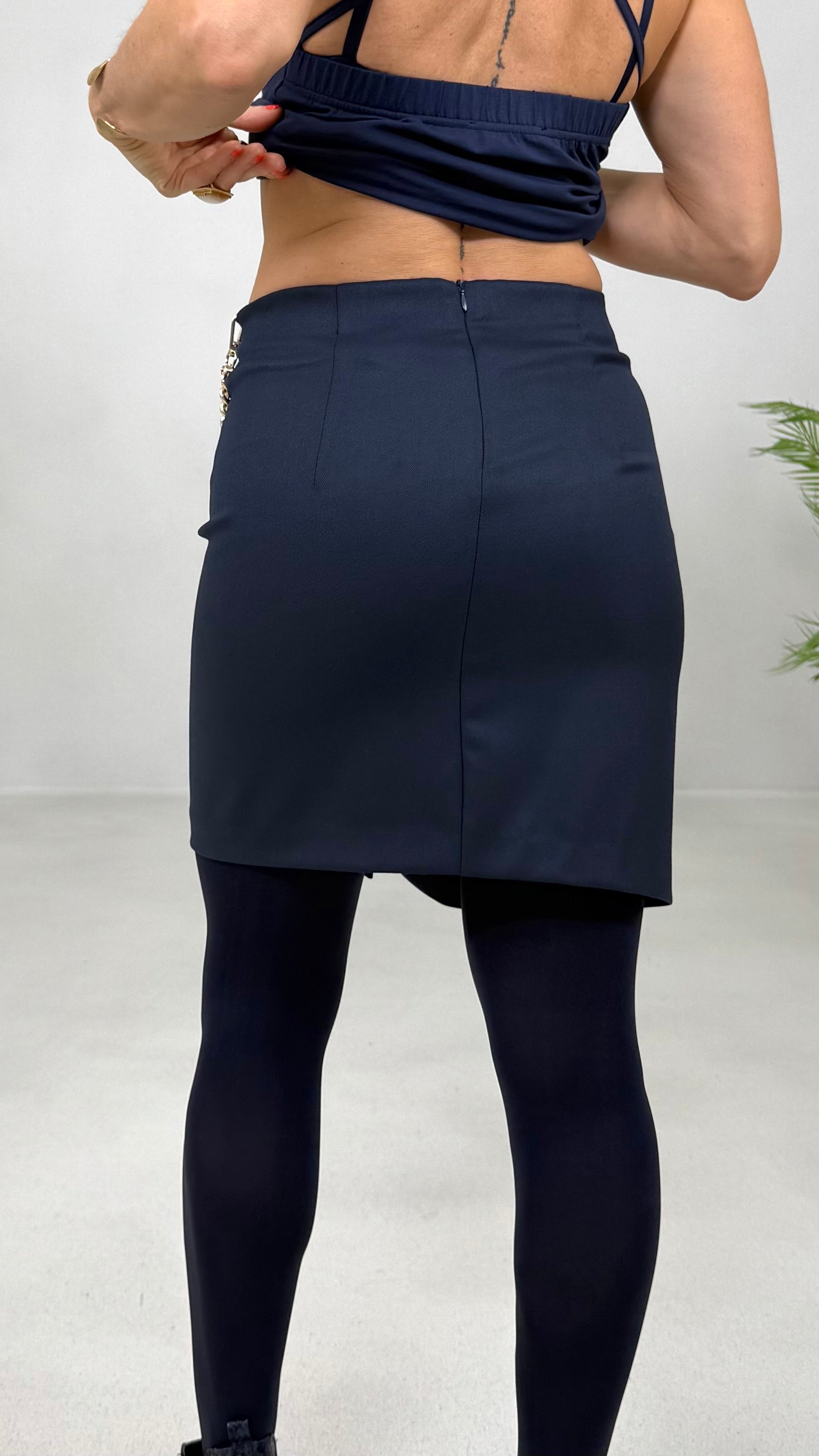 GONNA IN FLANELLA CARDATA CON PIEGONE DAVANTI