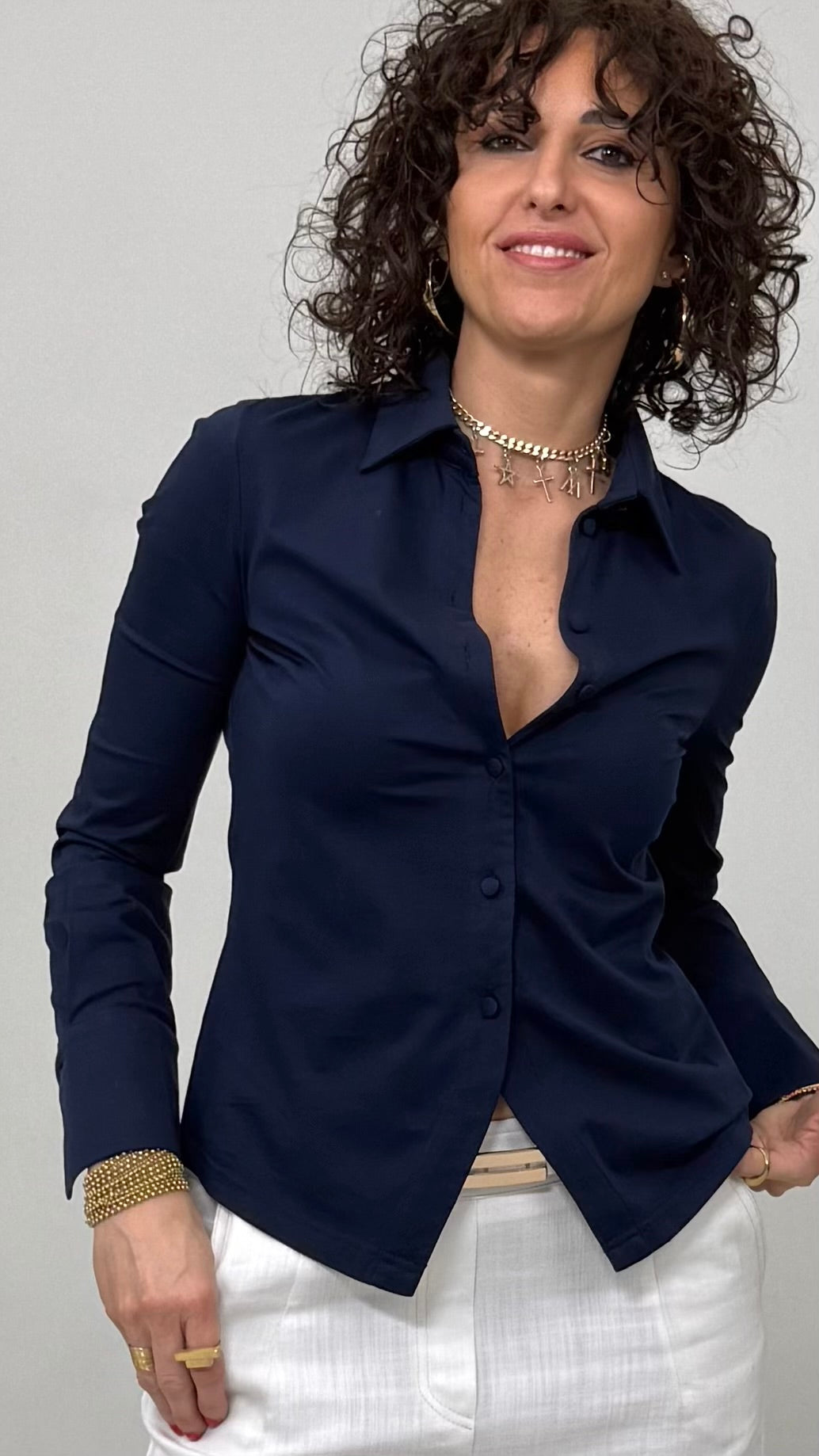 CAMICIA IN JERSEY DI COTONE MODAL