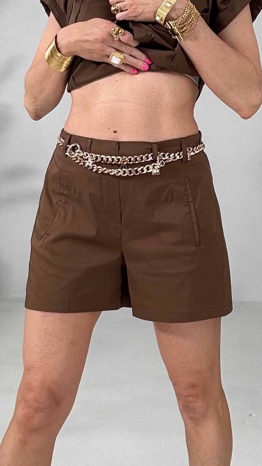 828 P25 TERRA SHORT IN PELLE D UOVO