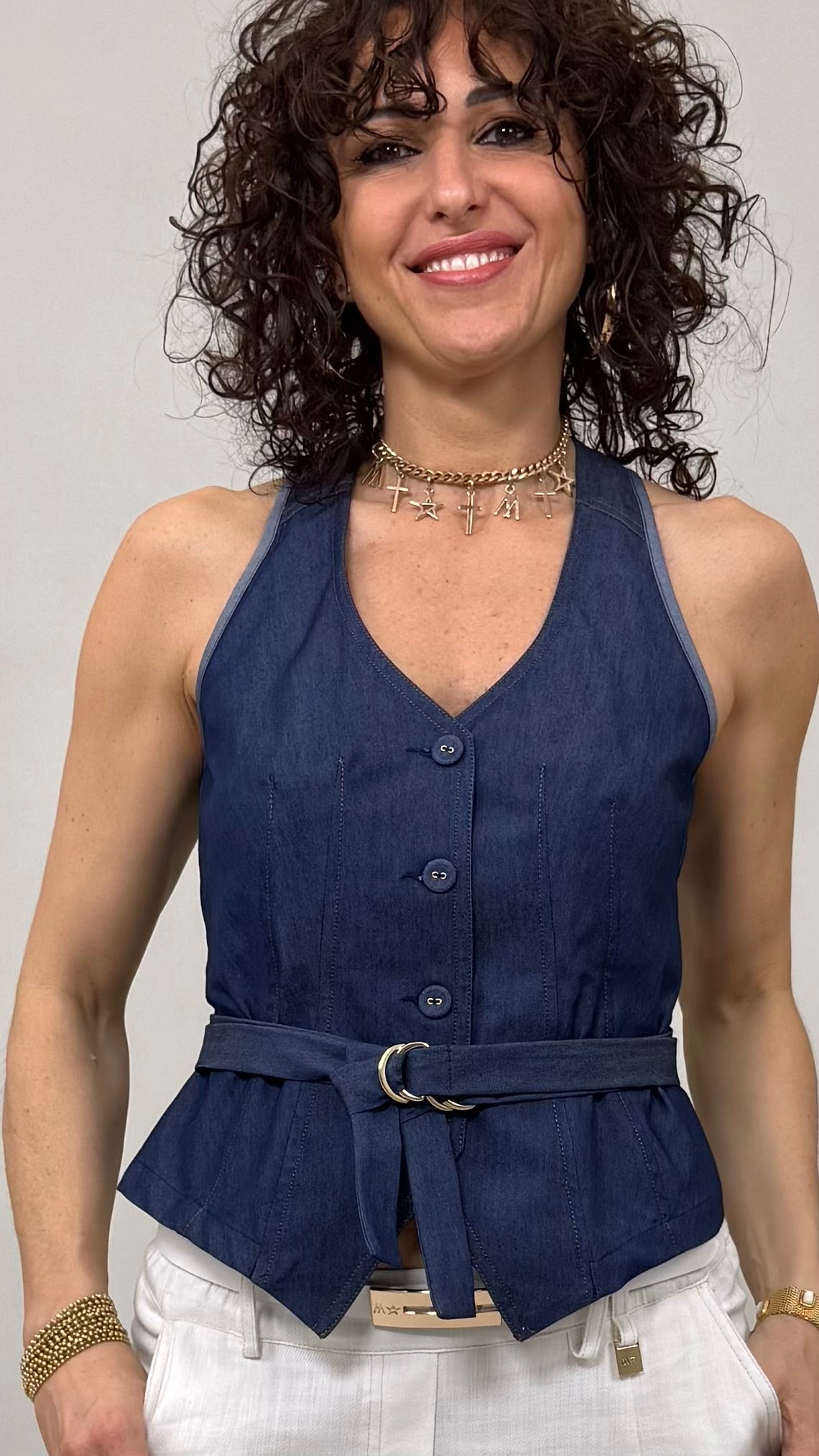 GILET JEANS LEGGERO ELASTICO