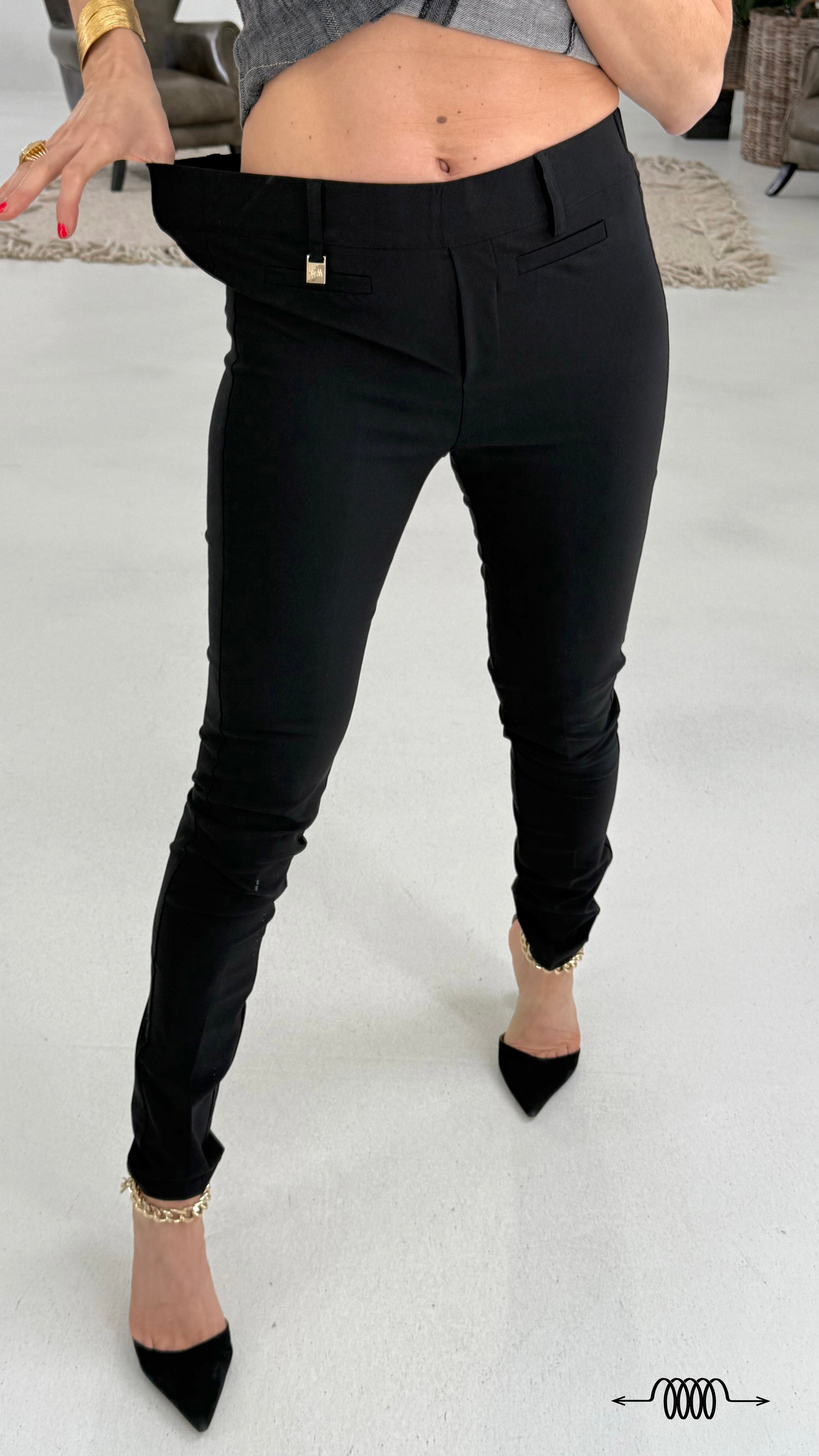808 P25 NERO SKINNY ZERO STRESS IN TESSUTO TECNICO DI VISCOSA SUPER ELASTICO