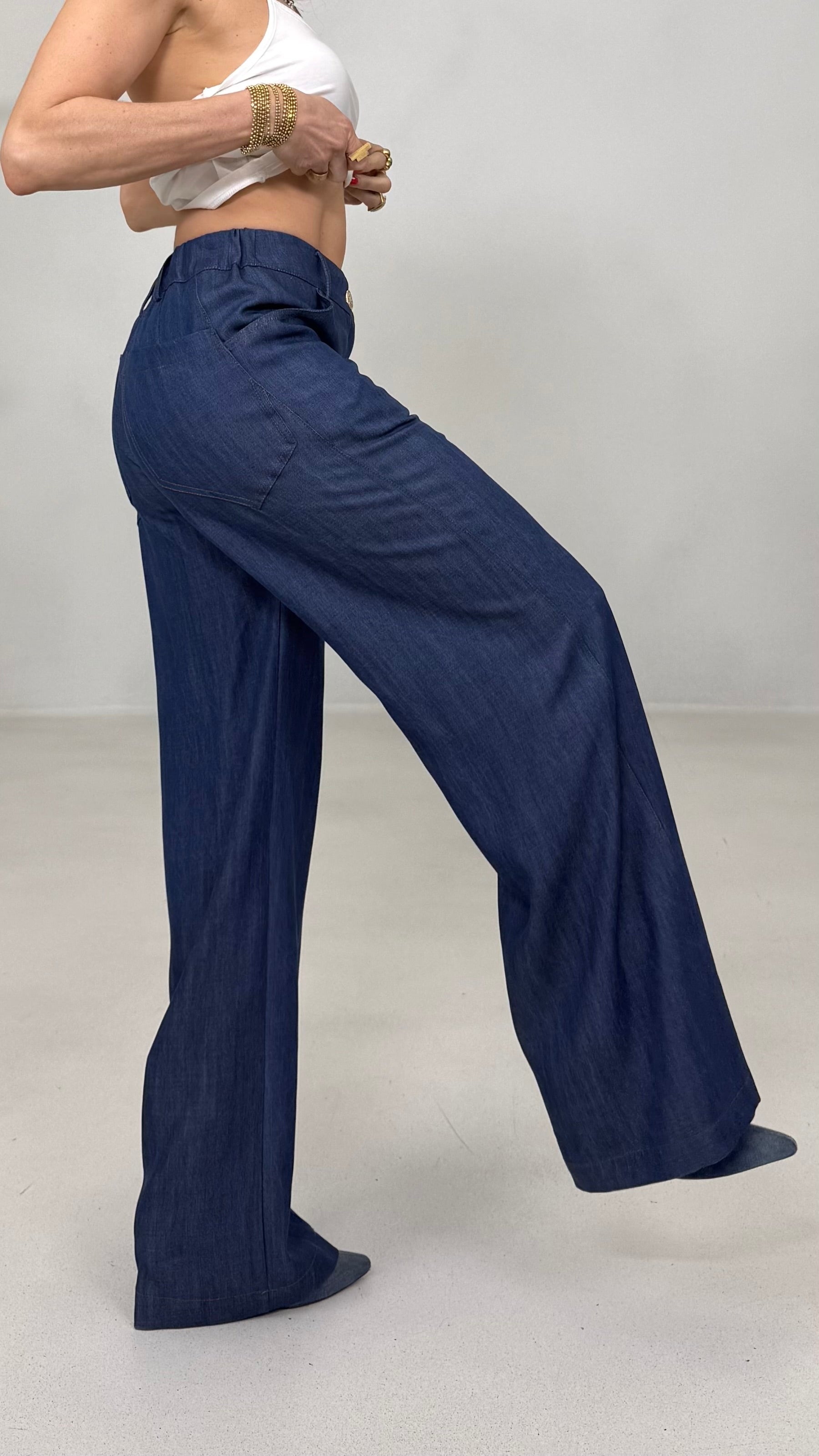 PALAZZO IN JEANS 100% LYOCELL