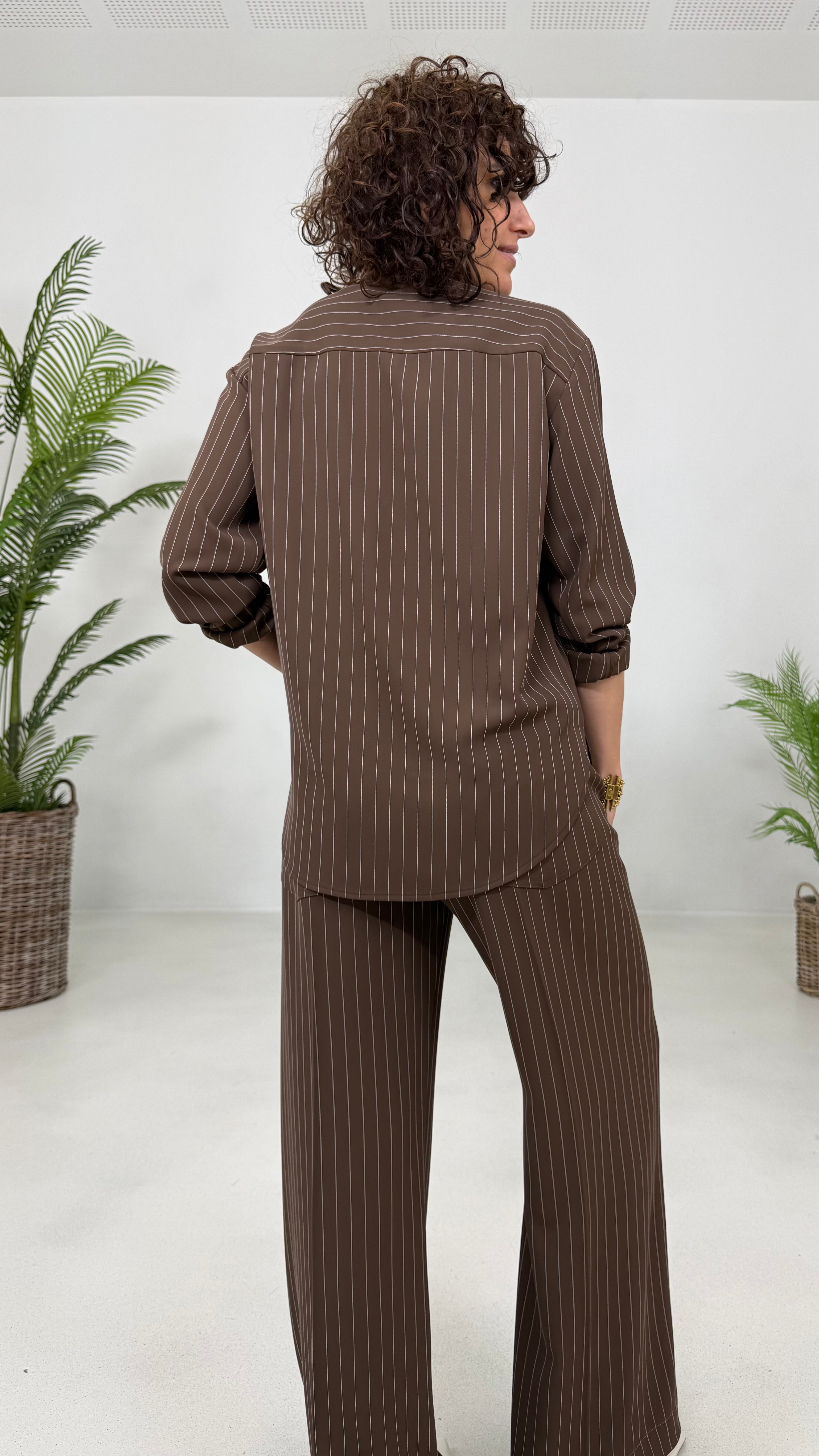 CAMICIA GESSATO IN CADY FLUIDO