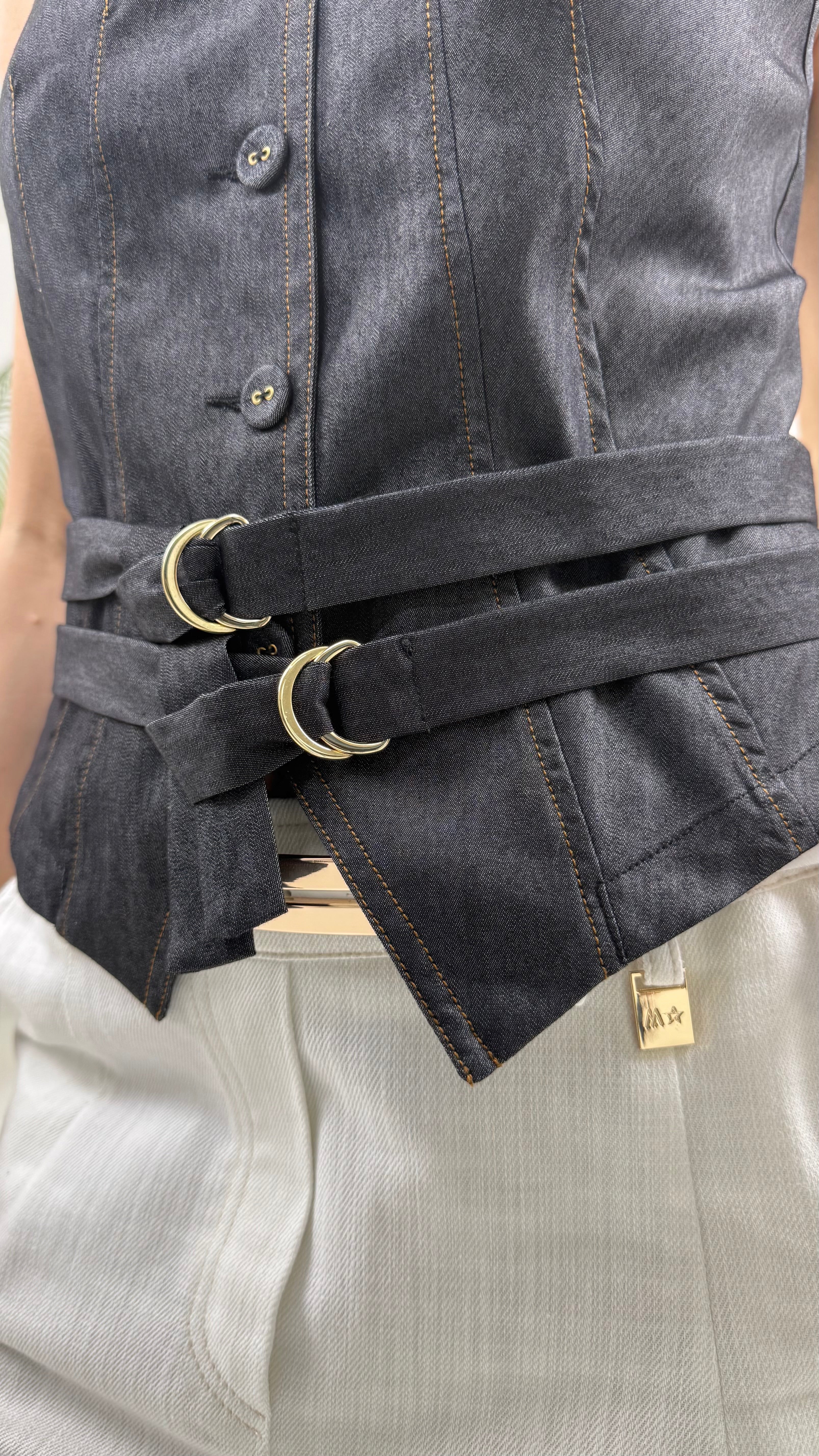 GILET JEANS LEGGERO ELASTICO