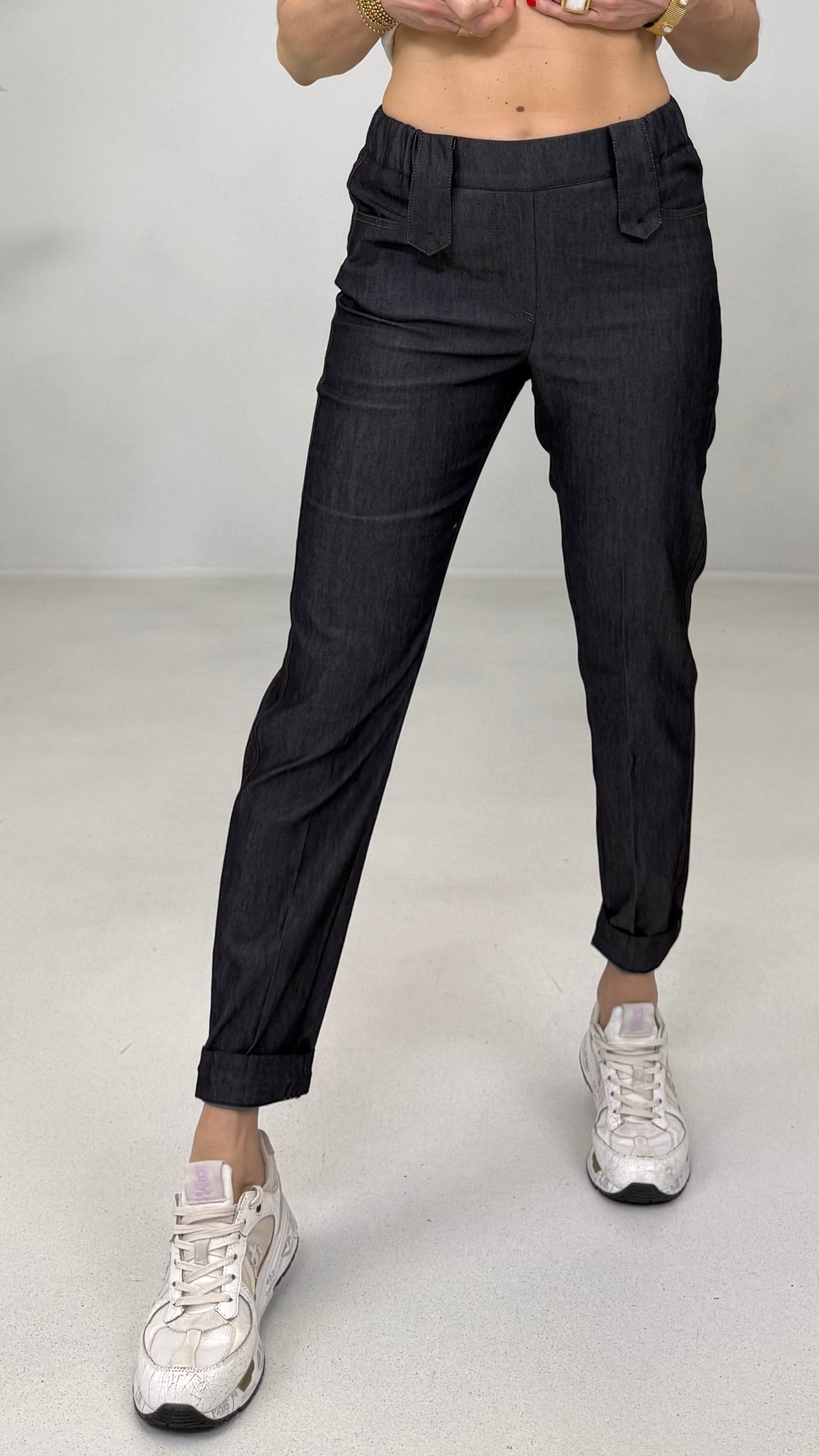 BASIC IN JEANS ELASTICO CON ALAMARI