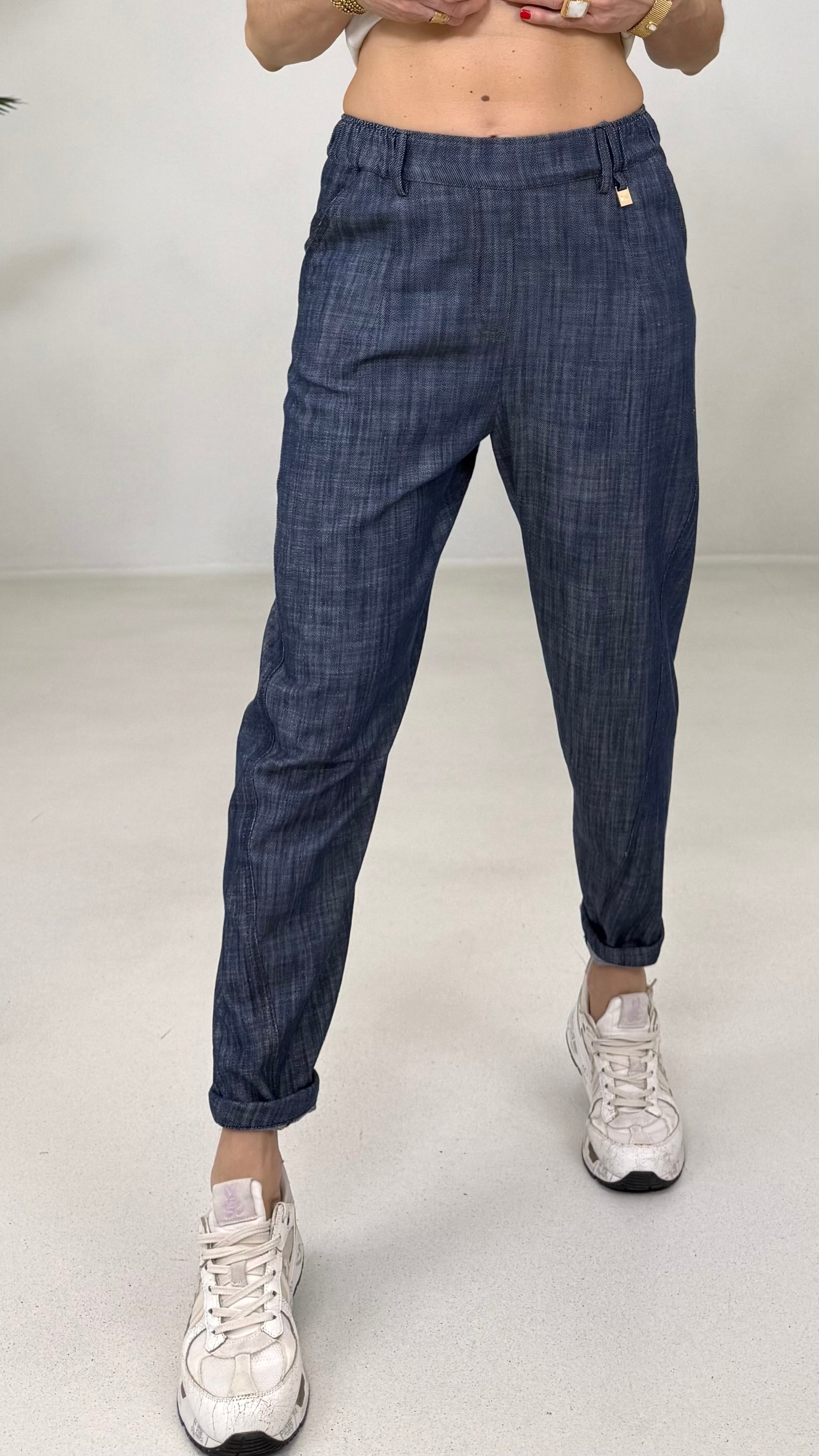 BAGGY CAVALLO BASSO IN COTONE JEANS