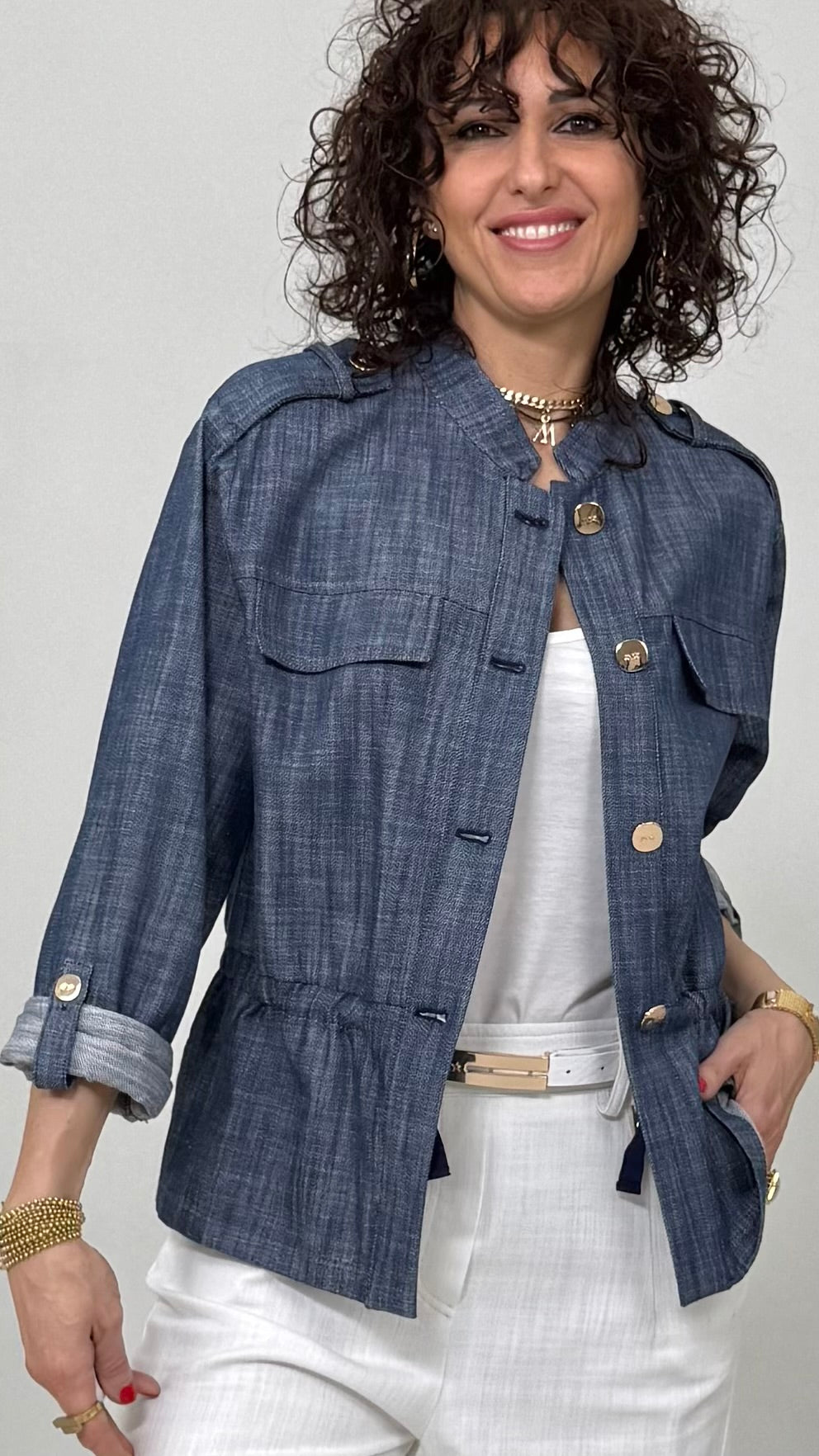 GIACCA CACCIATORA IN COTONE JEANS