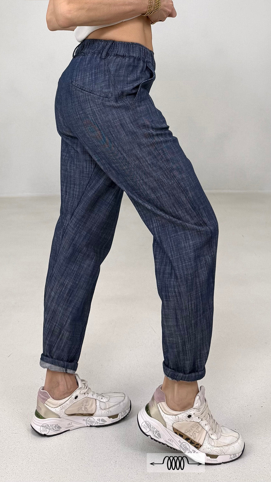 BAGGY CAVALLO BASSO IN COTONE JEANS