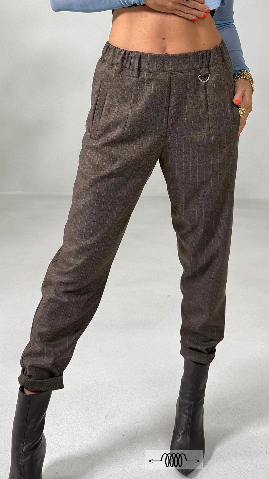 BAGGY CAVALLO BASSO IN FLANELLA GESSATA