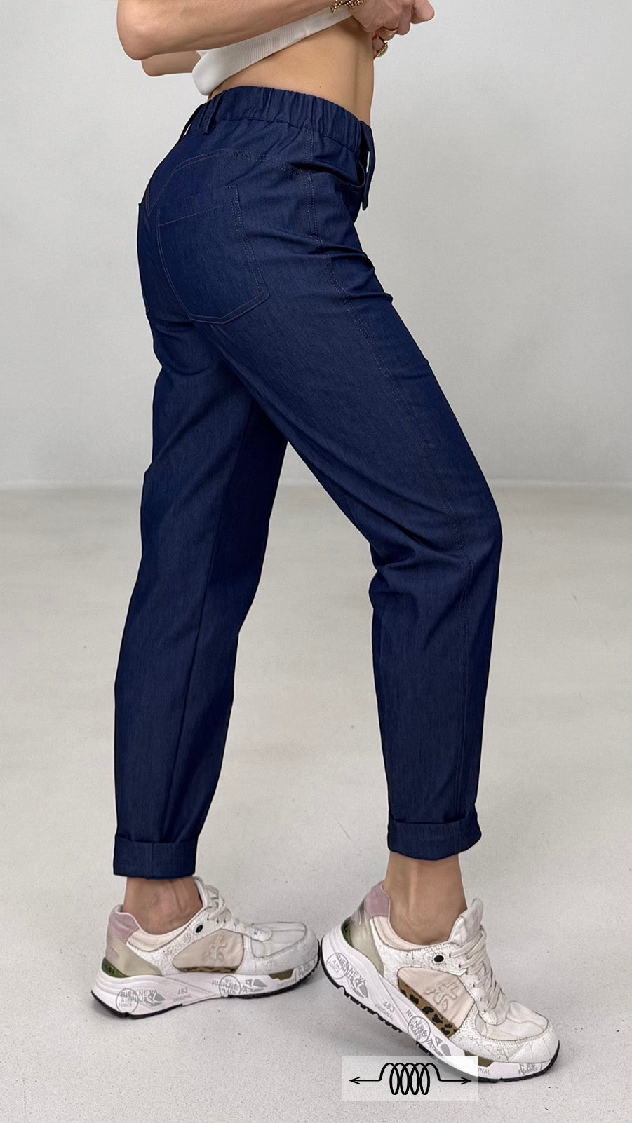 BASIC IN JEANS ELASTICO CON ALAMARI