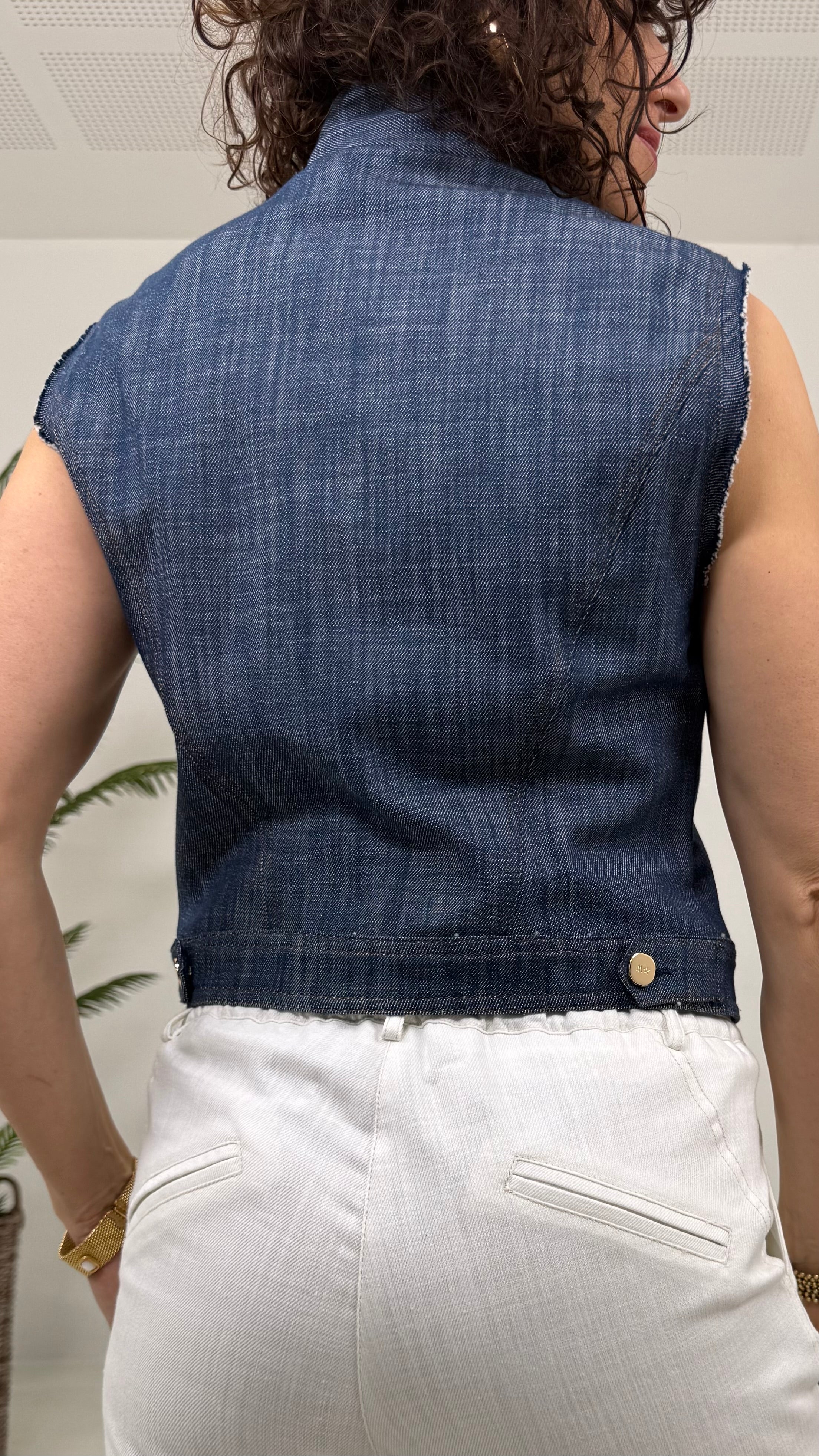 GILET-GIUBBETTO IN COTONE JEANS