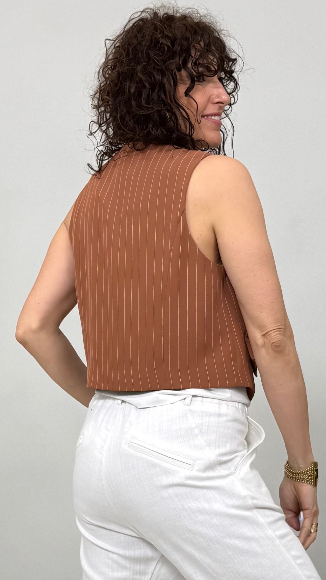 GILET GESSATO IN CADY FLUIDO