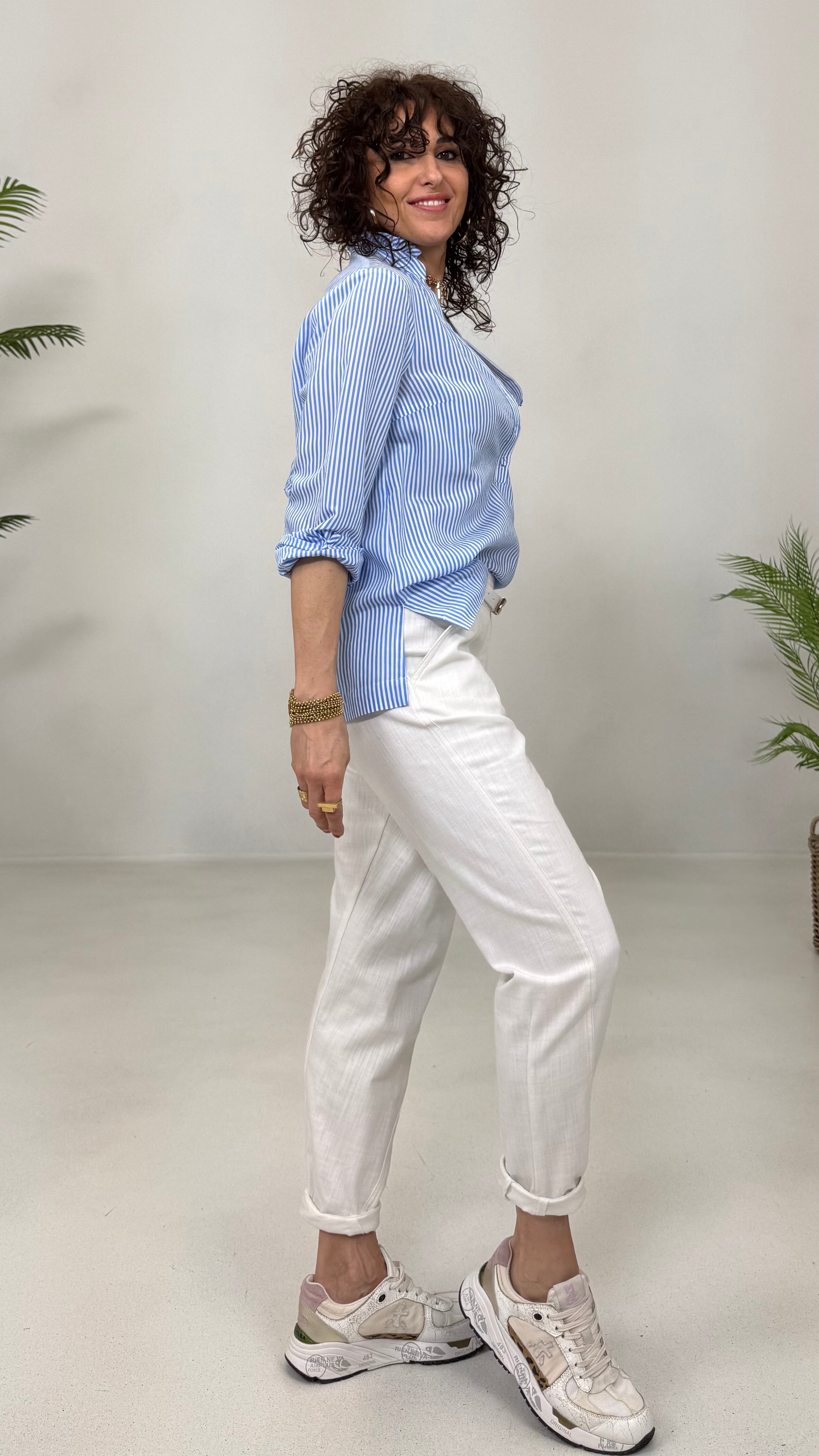 CAMICIA A RIGHE LINEA A TRAPEZIO