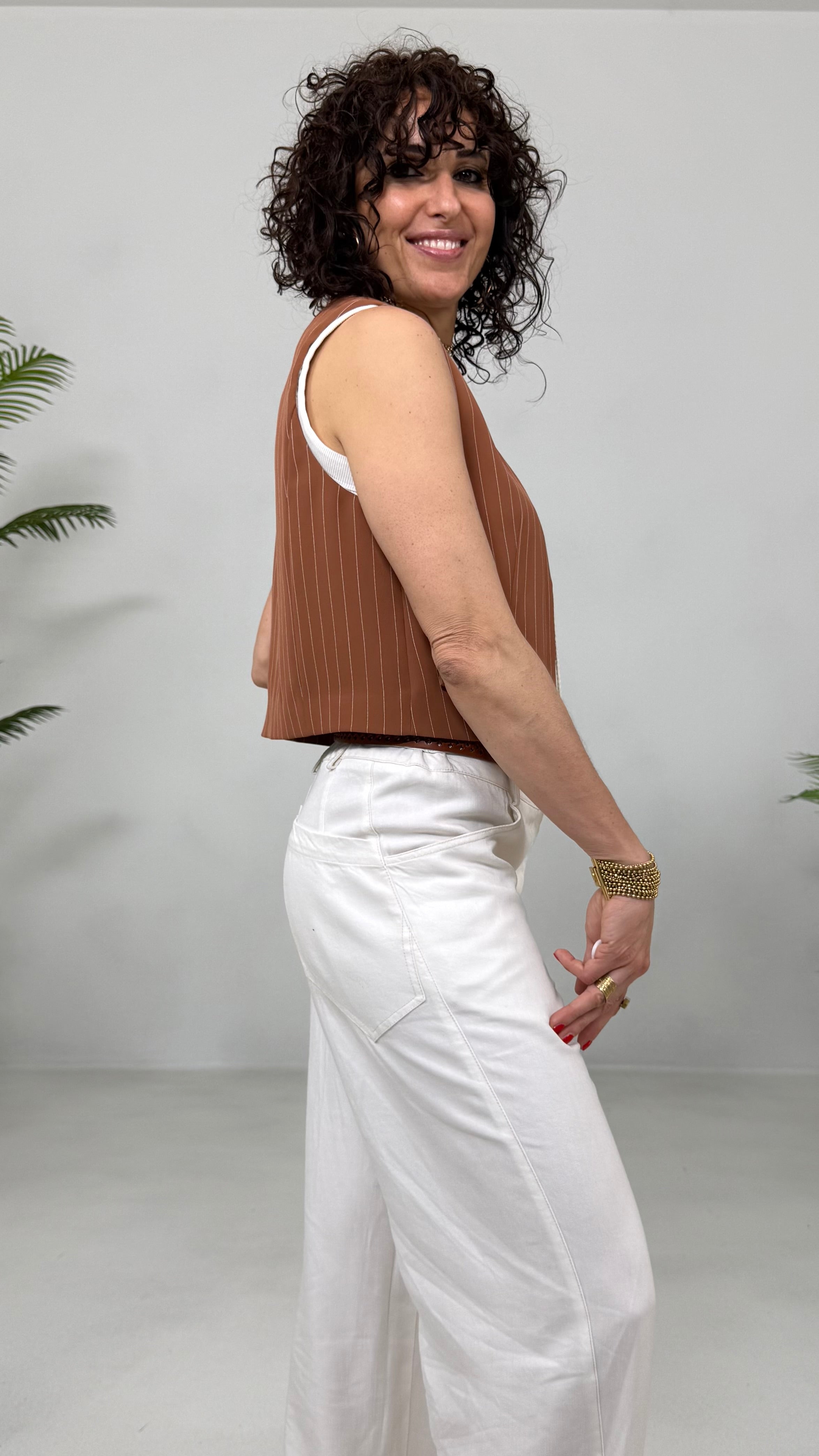 GILET GESSATO IN CADY FLUIDO
