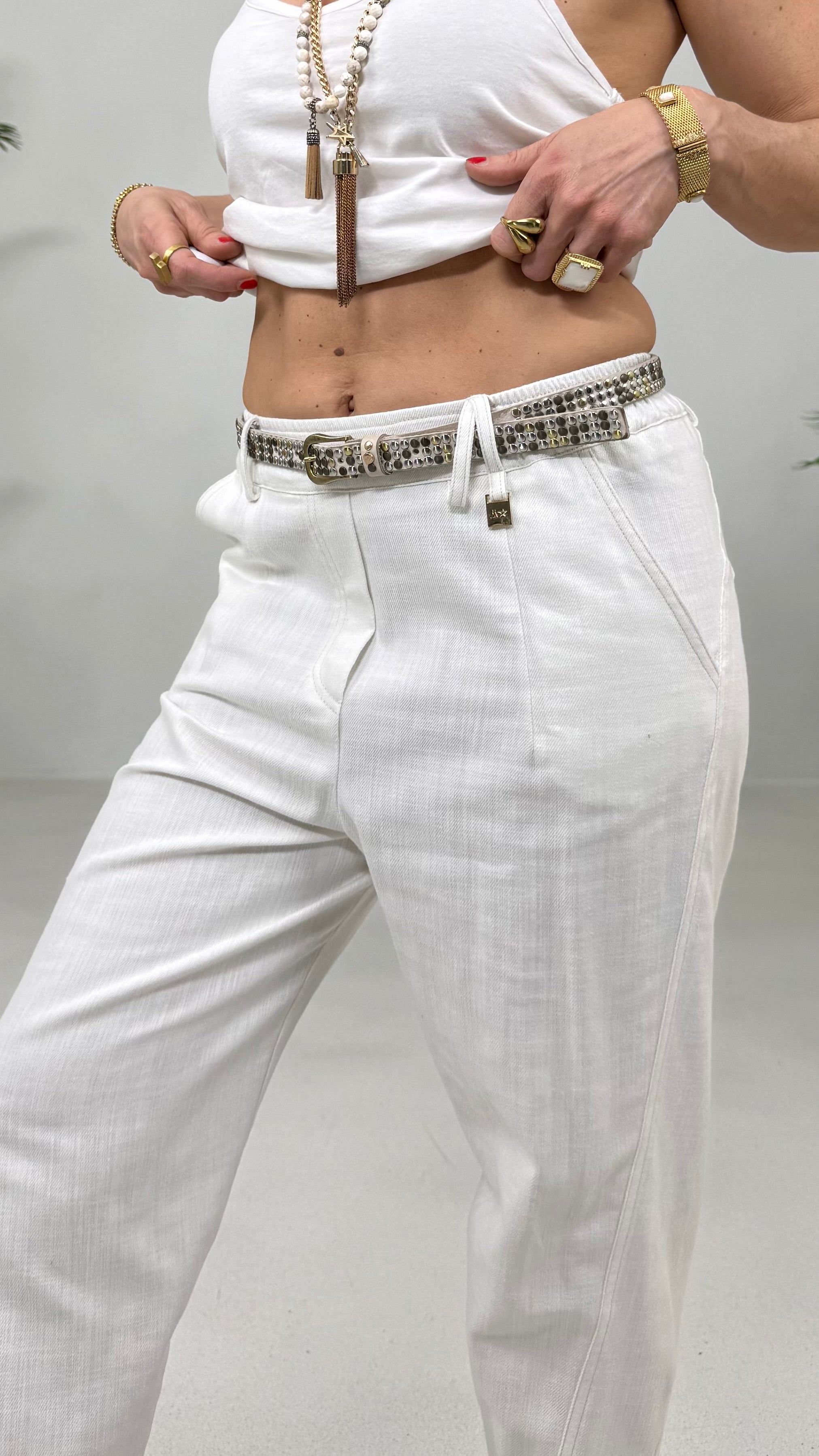 BAGGY CAVALLO BASSO IN COTONE JEANS