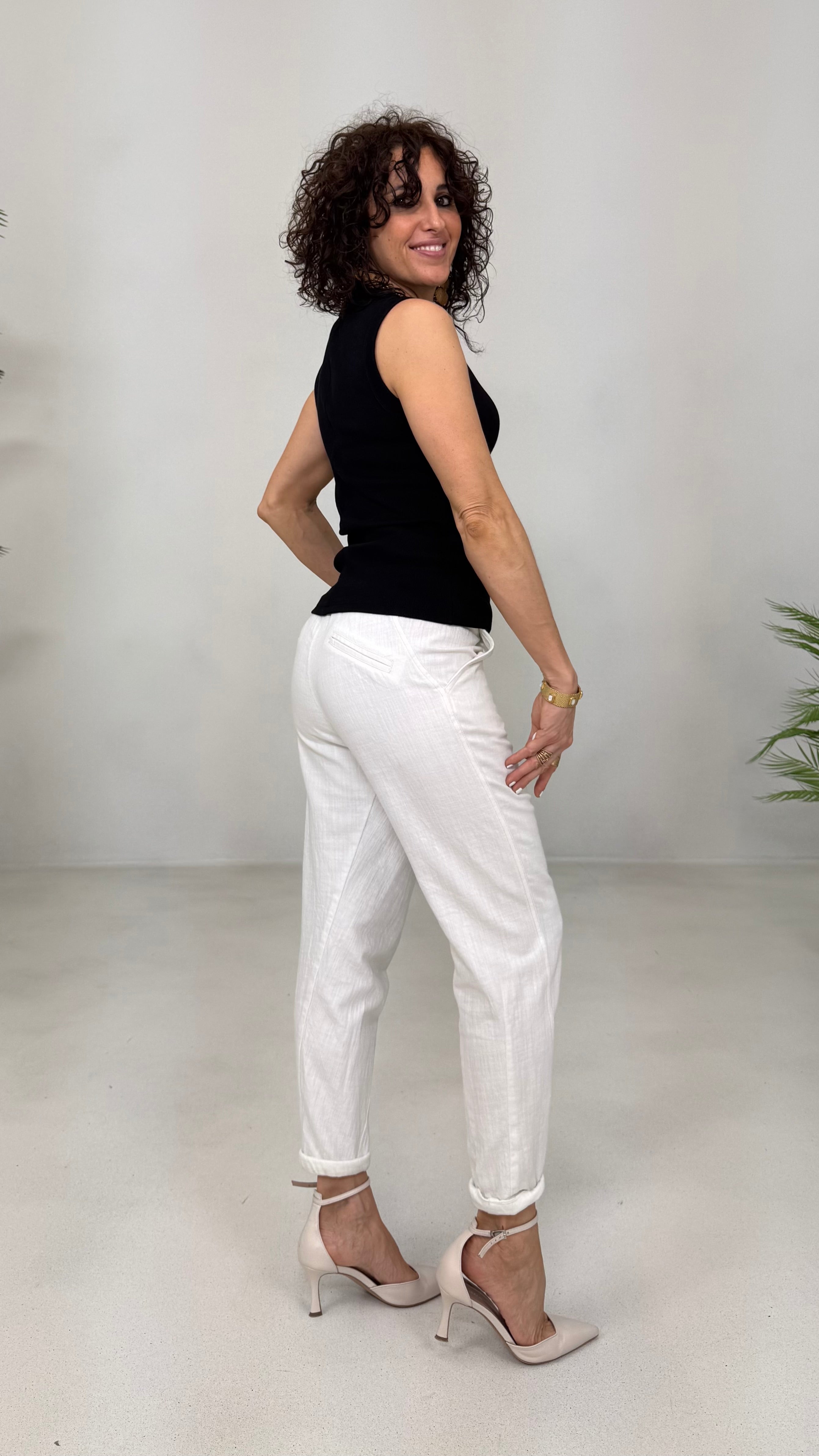 CANOTTA SPALLA LARGA IN COSTINA IN COTONE ELASTICO