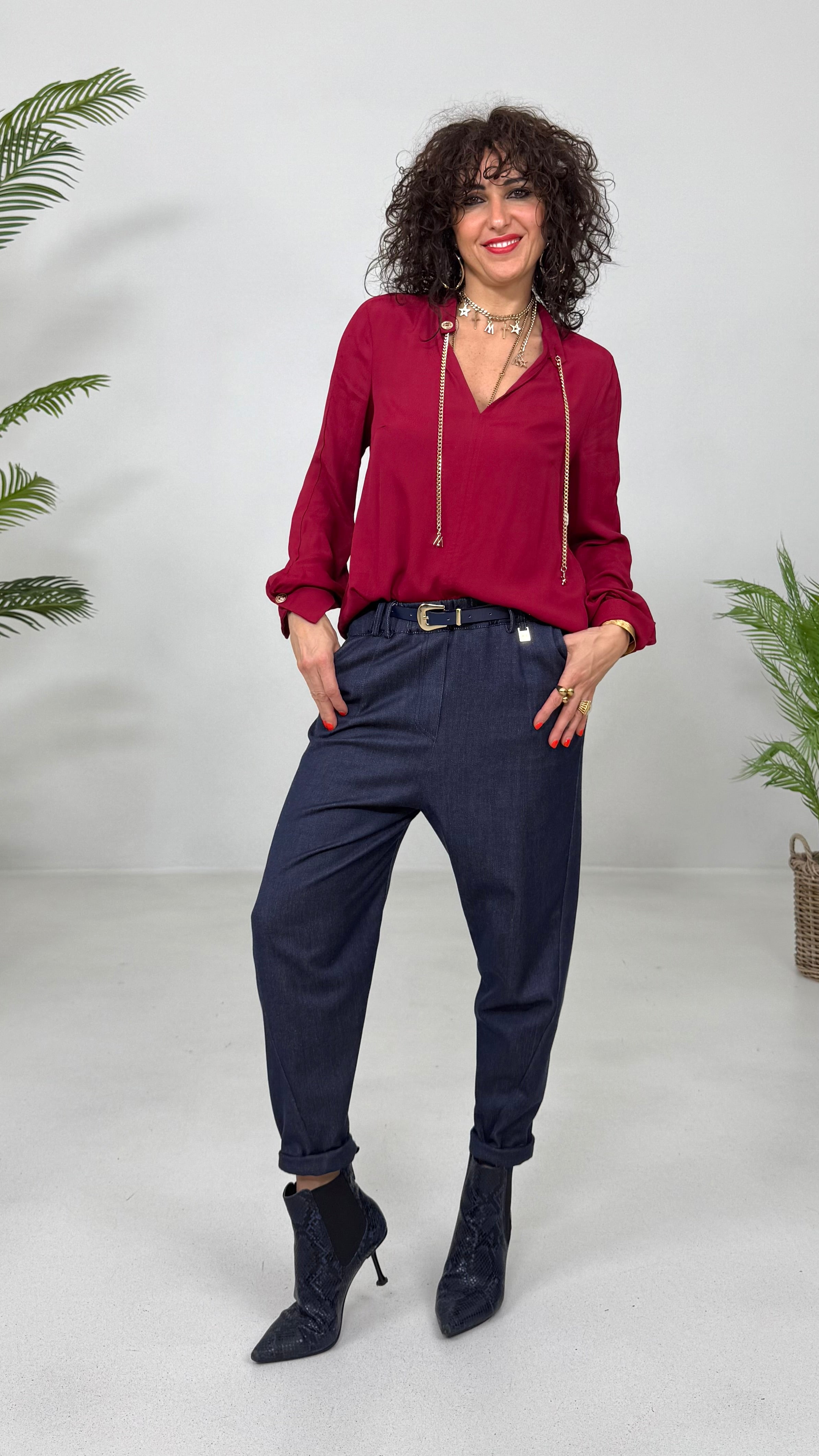 CAMICIA IN GEORGETTE CON CATENELLA