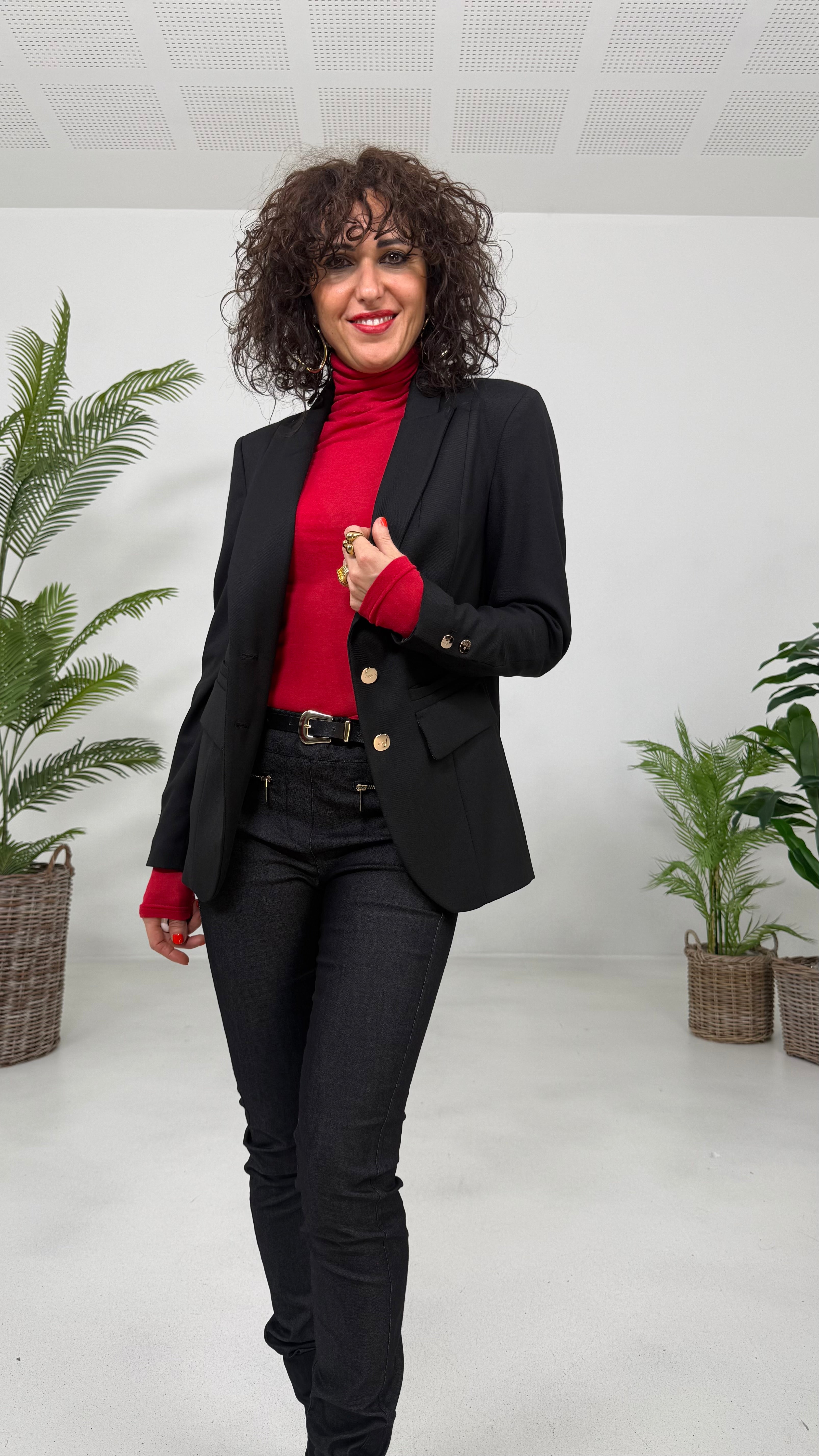 MAGLIA JERSEY IN MISTO CASHMERE CON COLLO ALTO