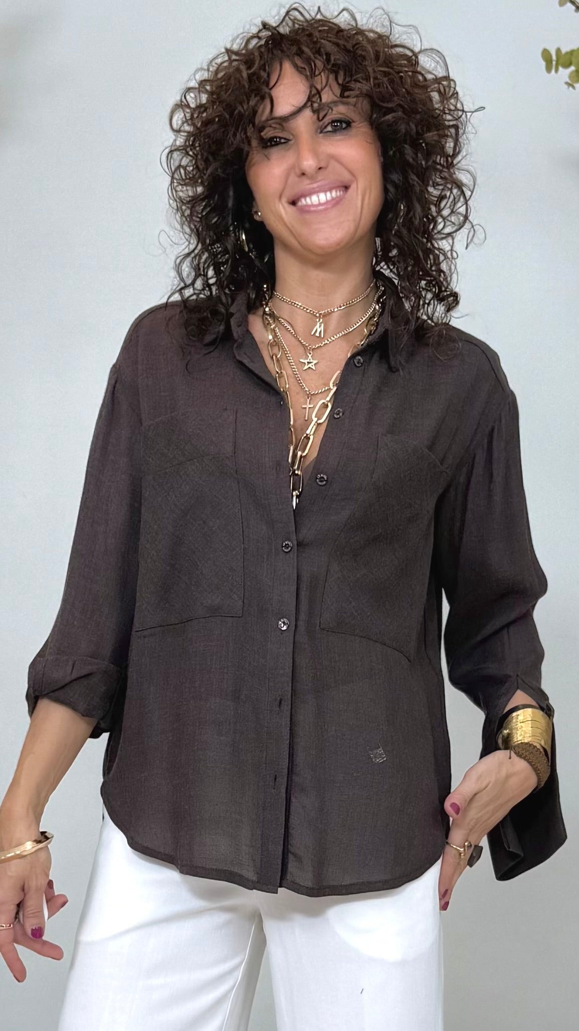 CAMICIA A UOMO IN GARZA VISCOSA LANA