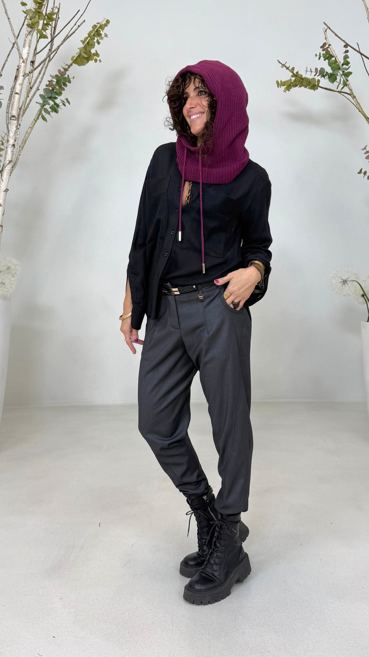 COPRICAPO/PASSAMONTAGNA IN MISTO CASHMERE