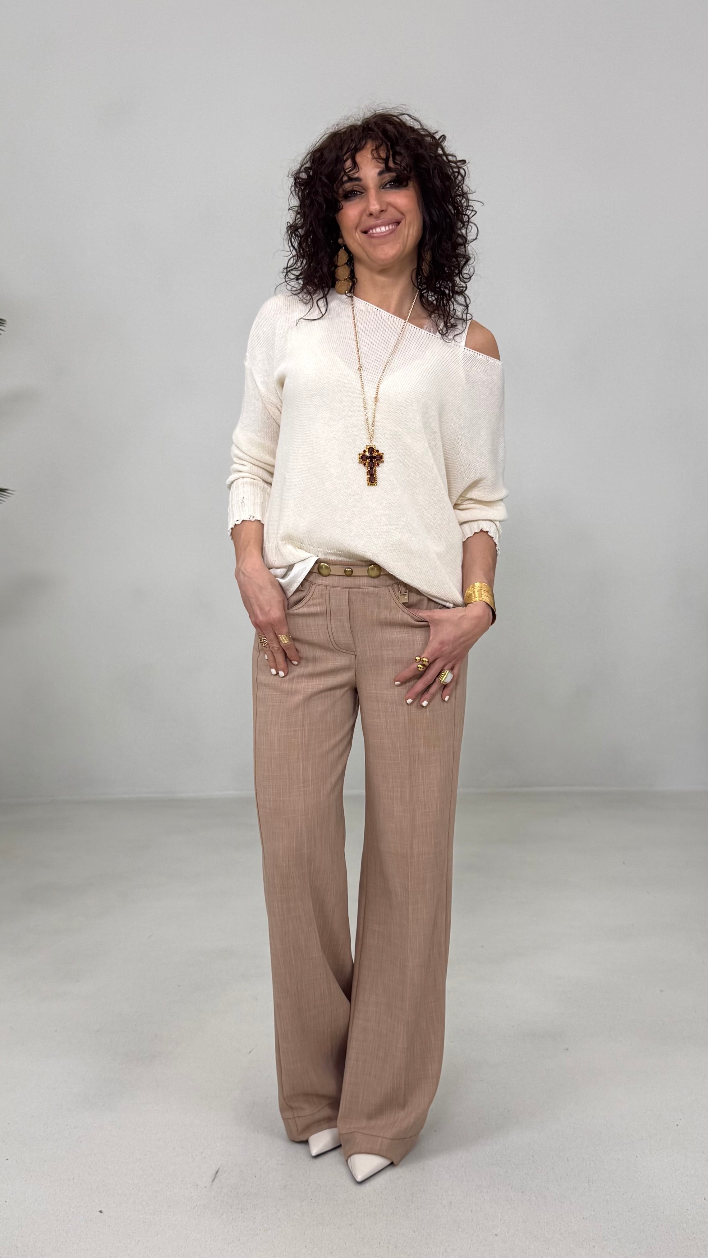 MAGLIA IN COTONE CON ROTTURE