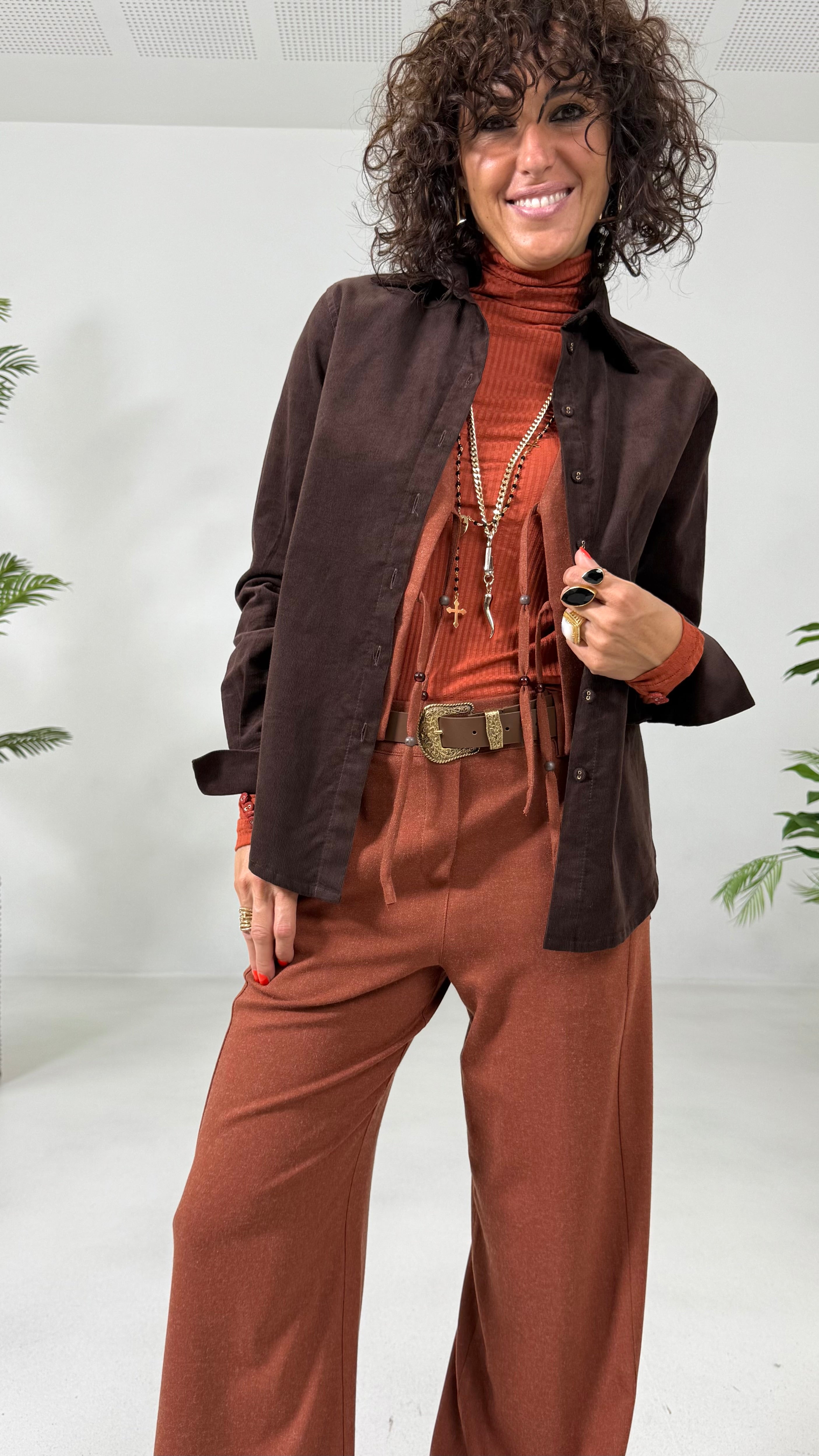 CAMICIA IN VELLUTO 2000 RIGHE