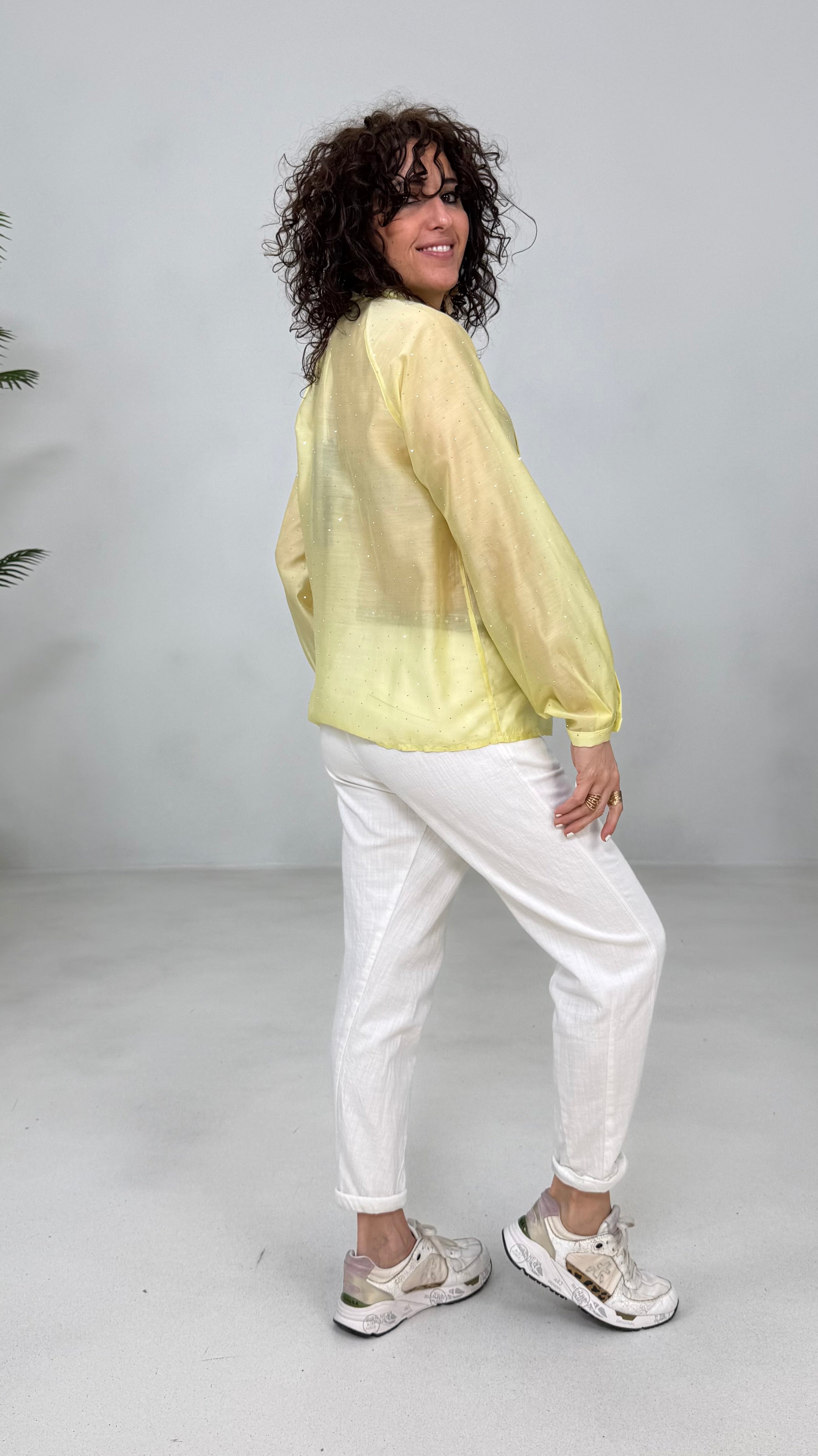 CAMICIA TRAPEZIO IN VOILE CON BORCHIE