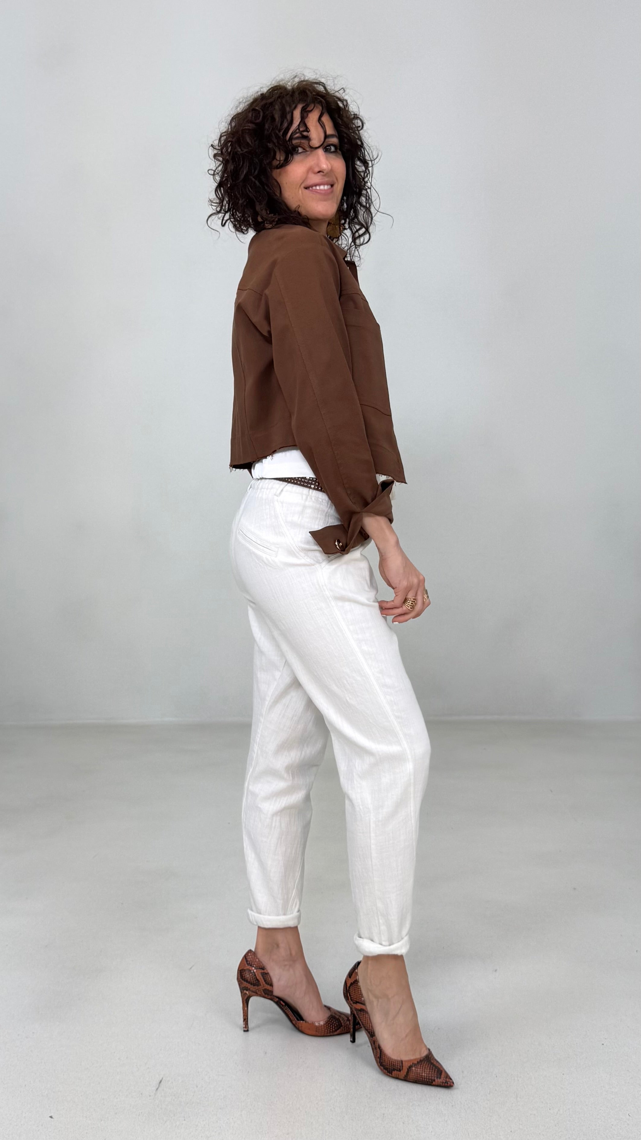 GIUBBETTO TIPO JEANS IN GABARDINA LYOCELL SUPER ELASTICA